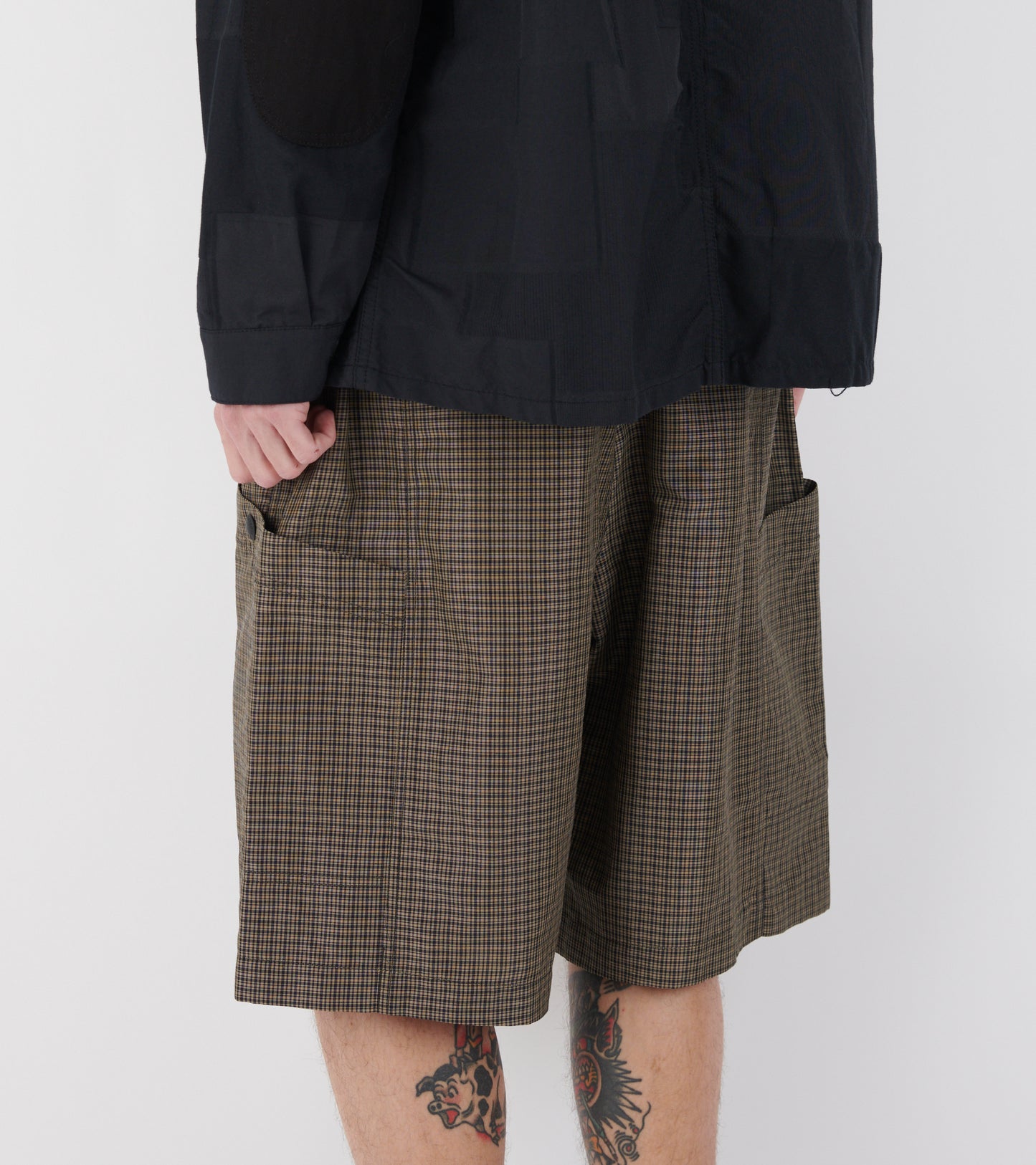 Checkered Hike Shorts Brown