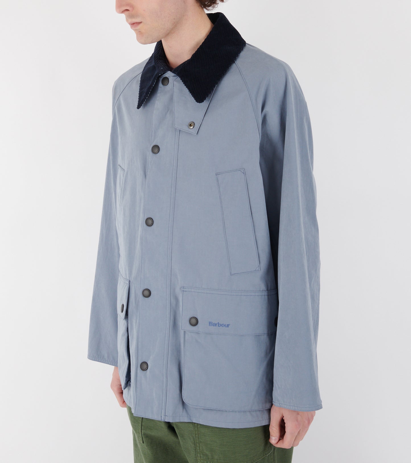 Peached Oversized Bedale Casual Jacket Washed Blue