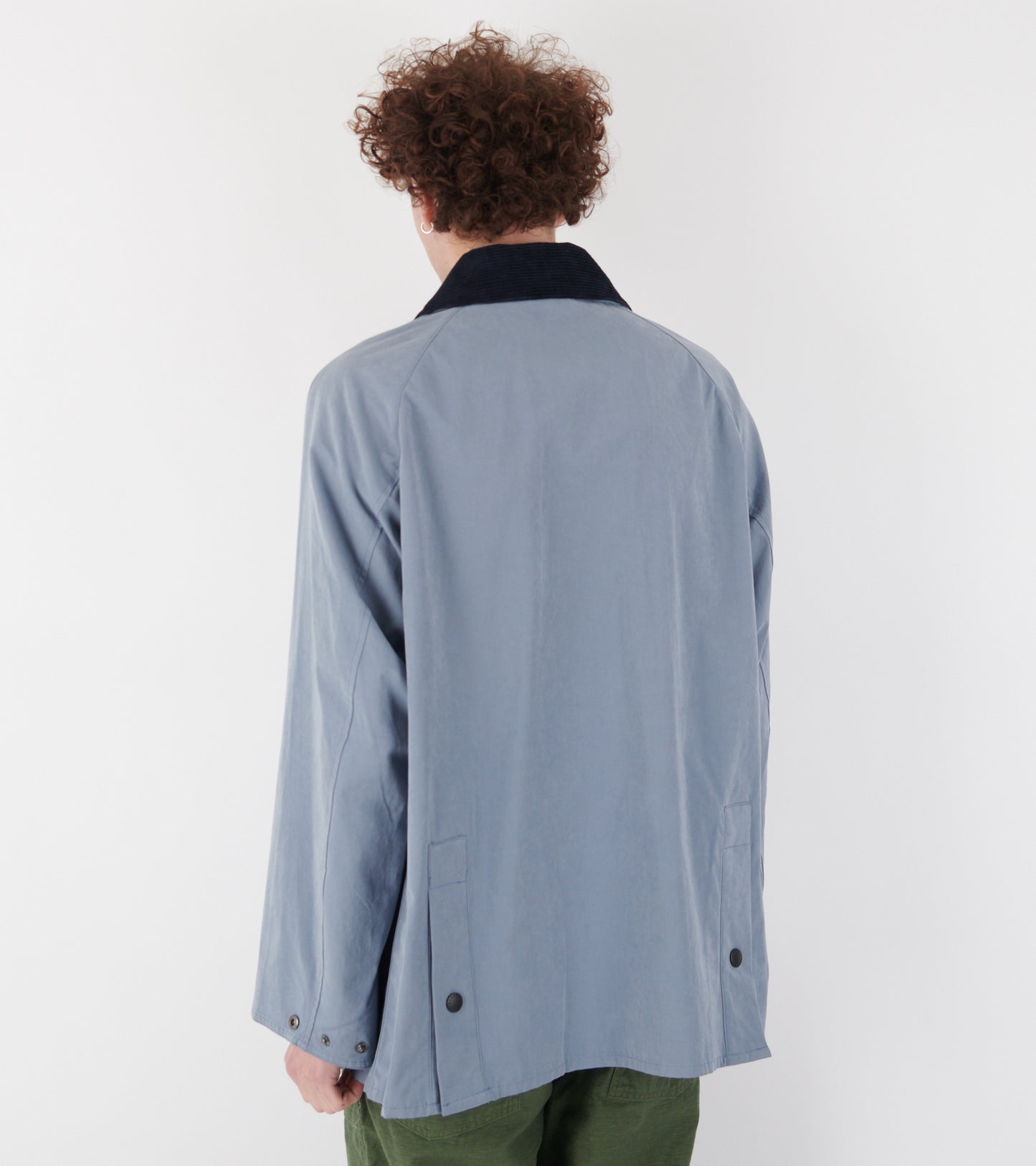 Peached Oversized Bedale Casual Jacket Washed Blue