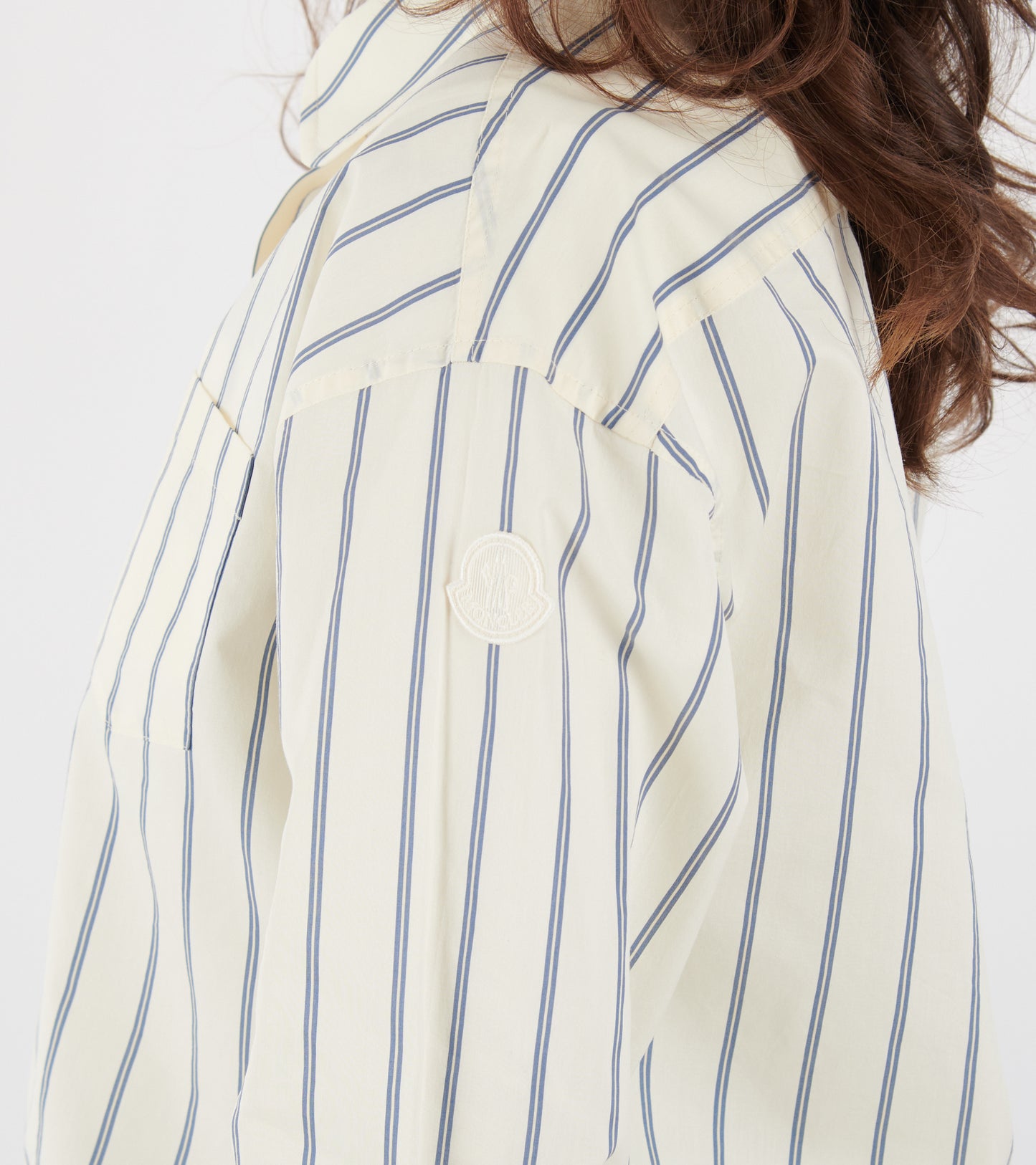 Striped Cotton Silk L/S Shirt White