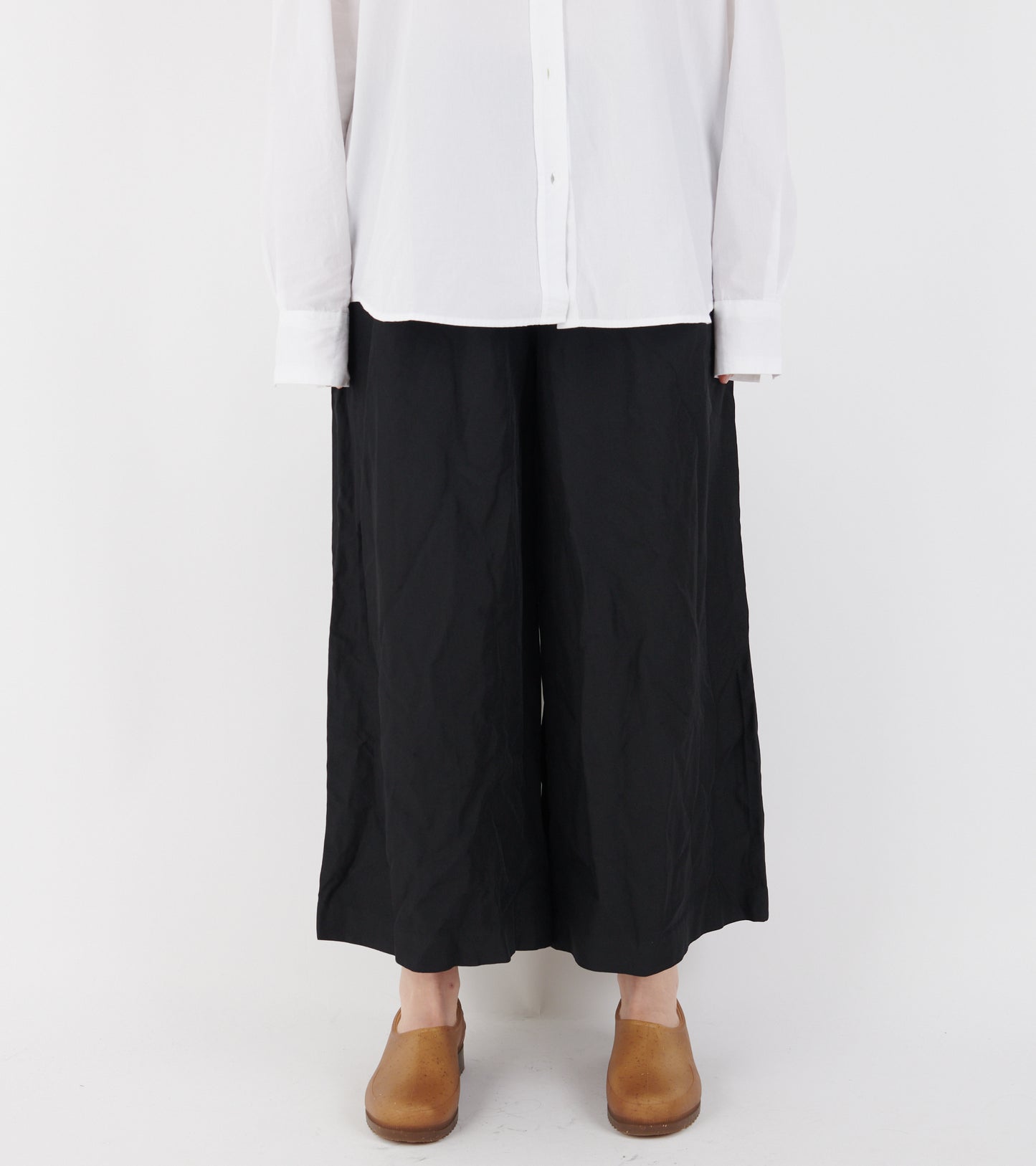 Wide Cropped Pants Black