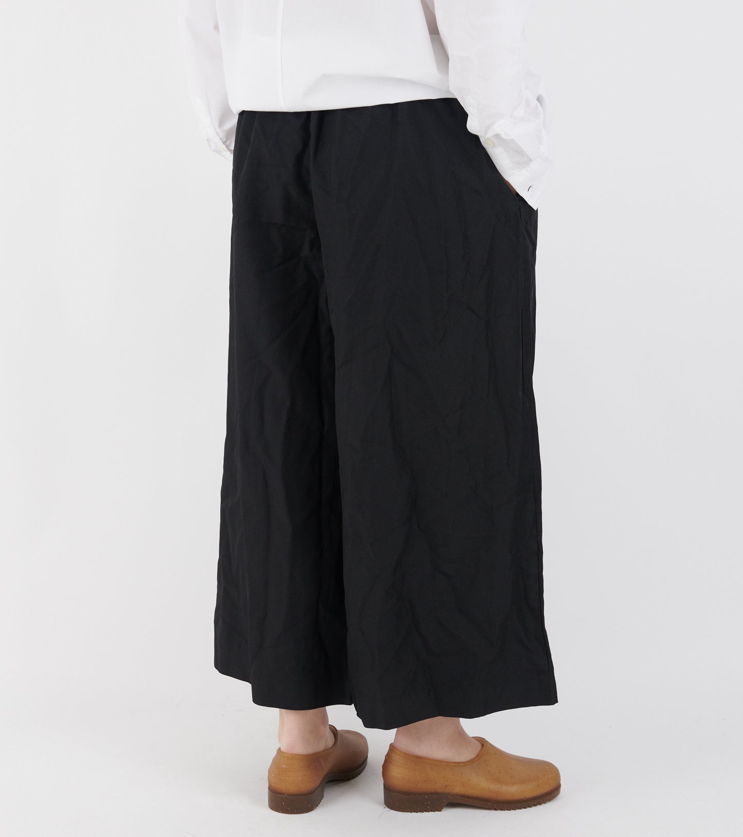 Wide Cropped Pants Black