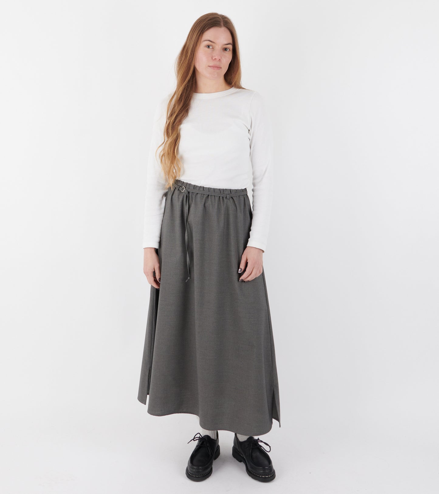 Helen Skirt Grey Stripe
