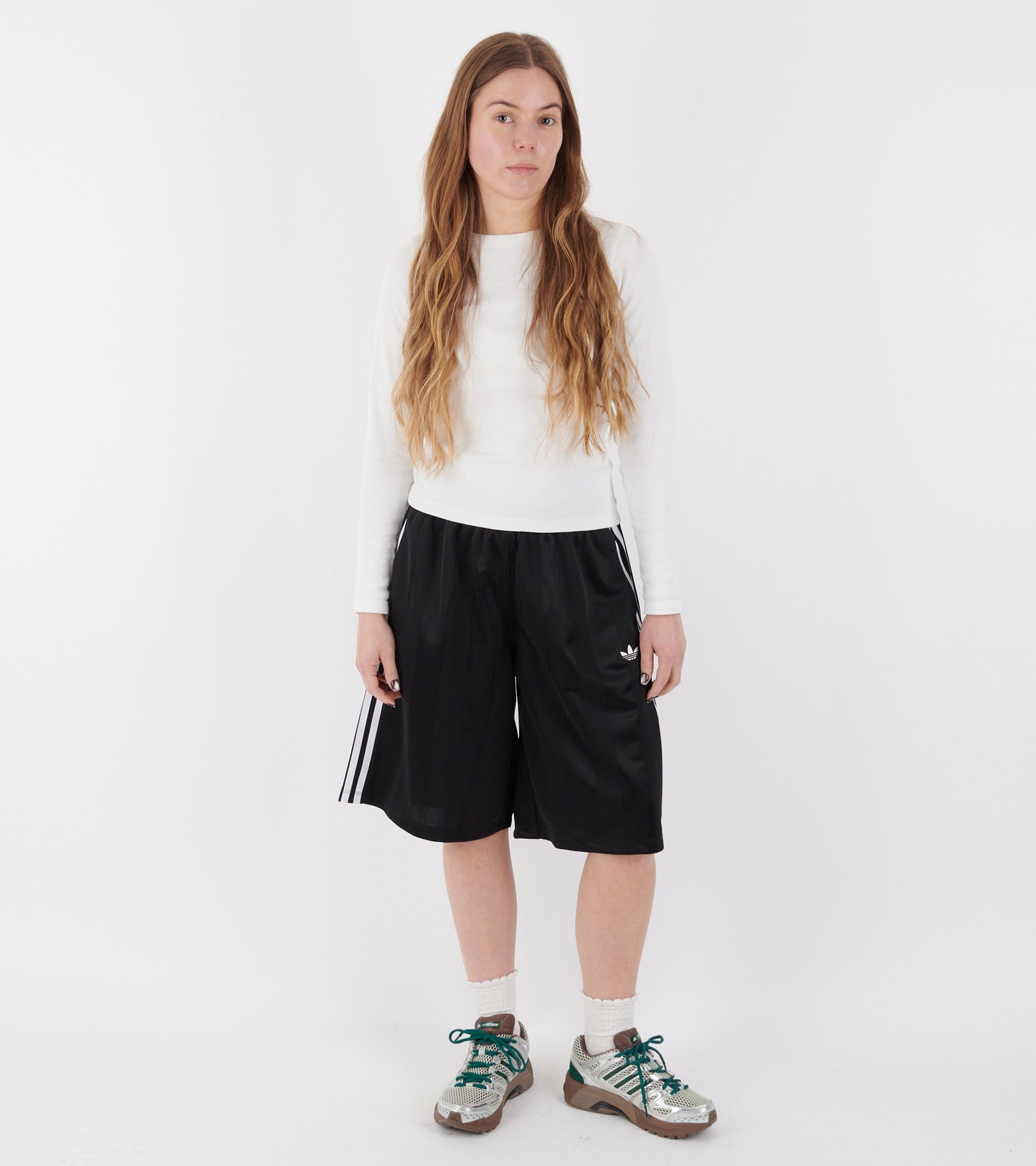 3 Stripes Jacquard Jorts Black/White