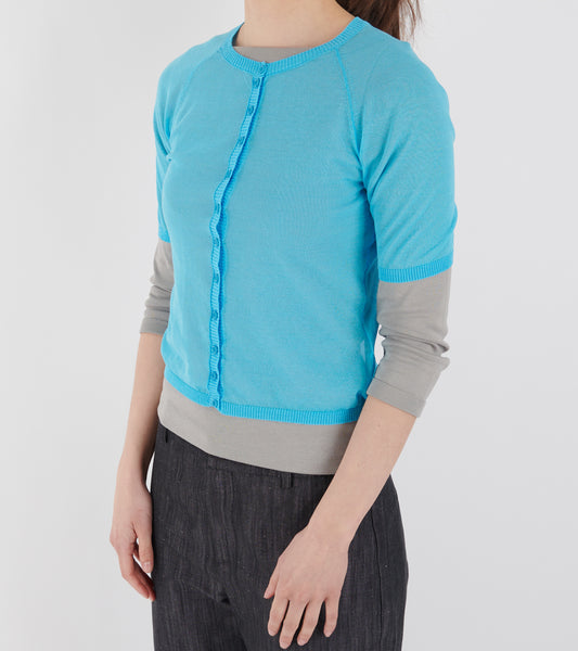 Patinela S/S Cardigan Blue