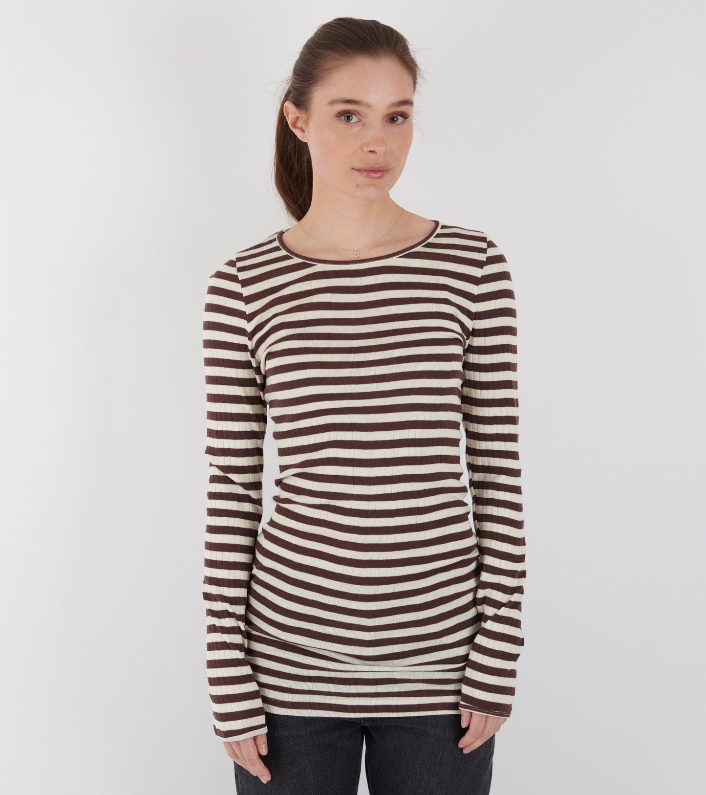 101 Rib Extra Broadway Brown/Ecru