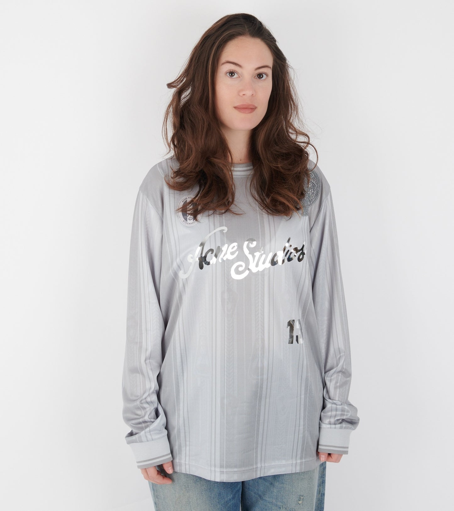 Logo Sports Jersey Top Grey