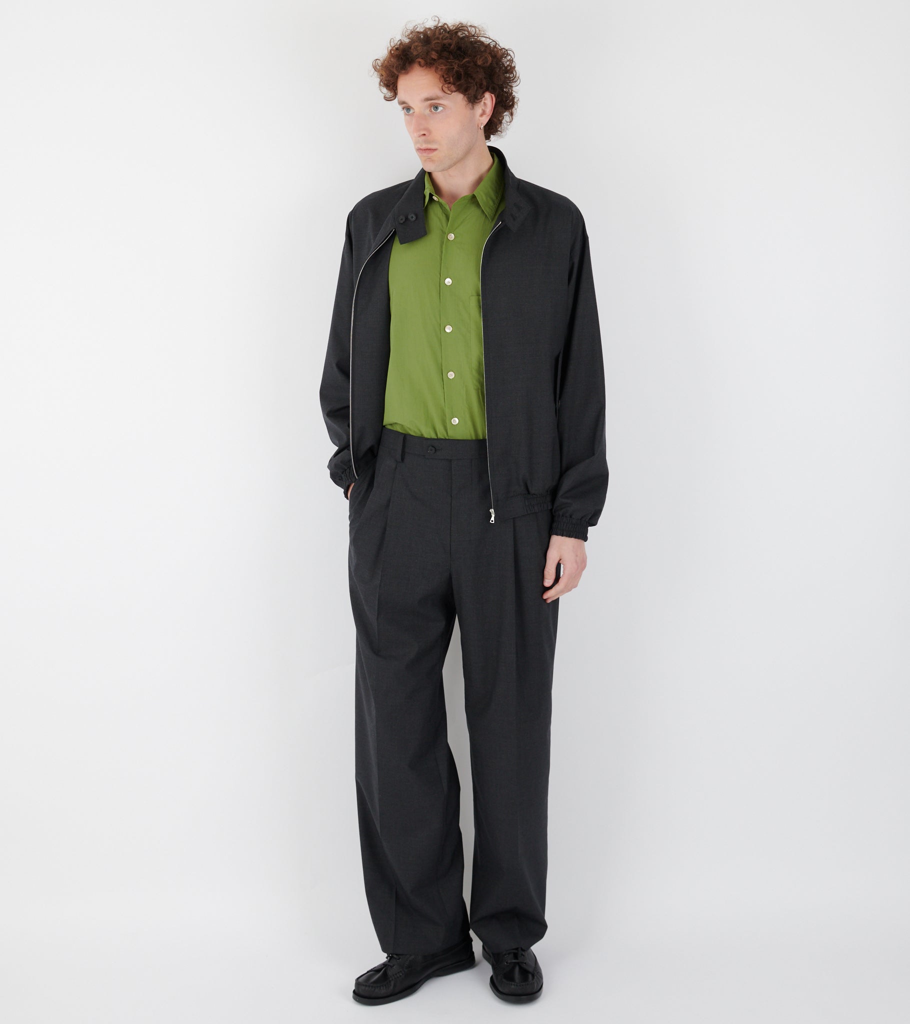 Ultra Fine Tropical Wool Two-tuck Slacks Top Charcoal – Dr. Adams