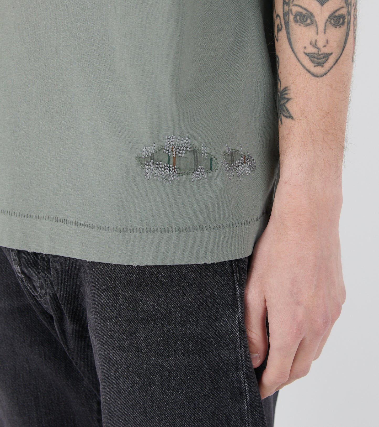 Mended Logo T-shirt Slate Grey
