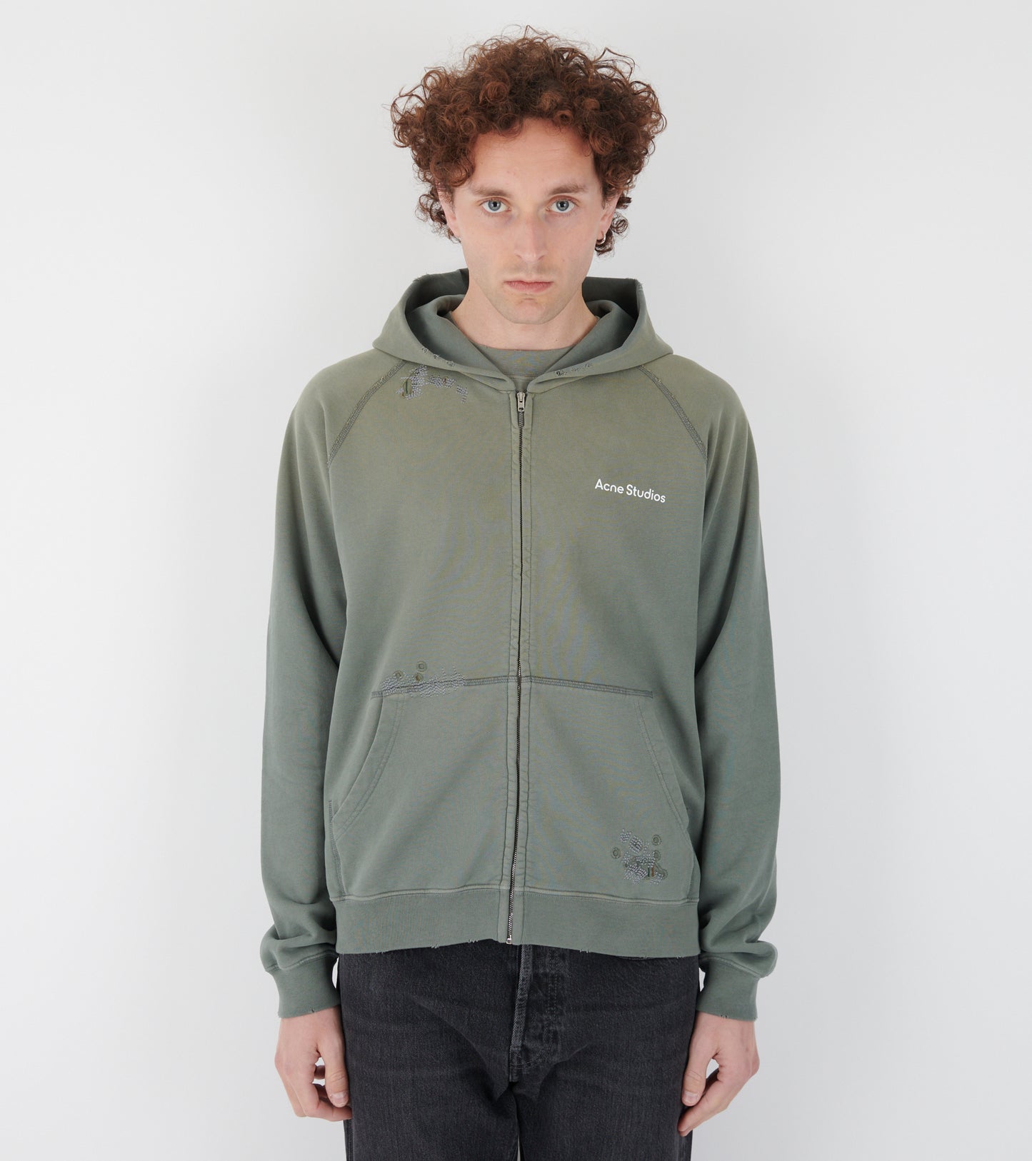 Mended Fleece Hoodie Slate Grey