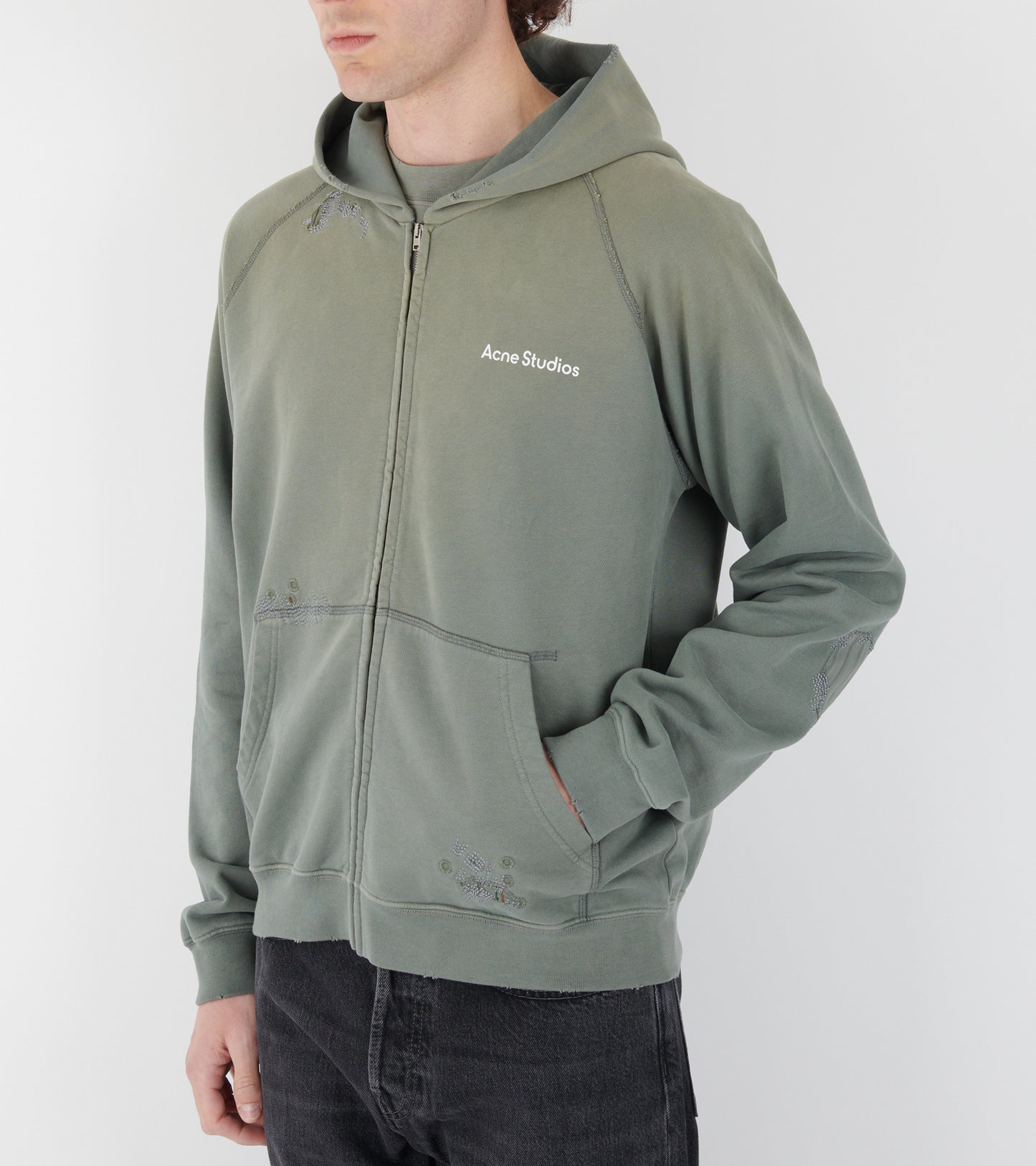 Mended Fleece Hoodie Slate Grey
