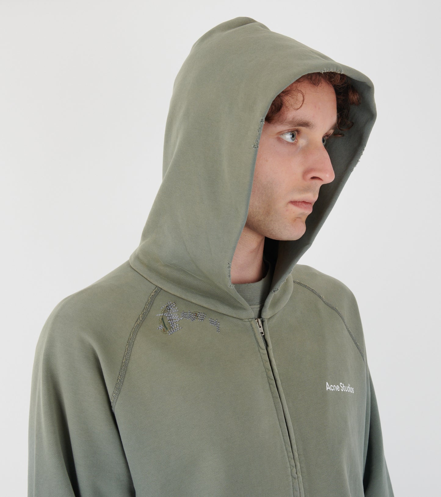 Mended Fleece Hoodie Slate Grey
