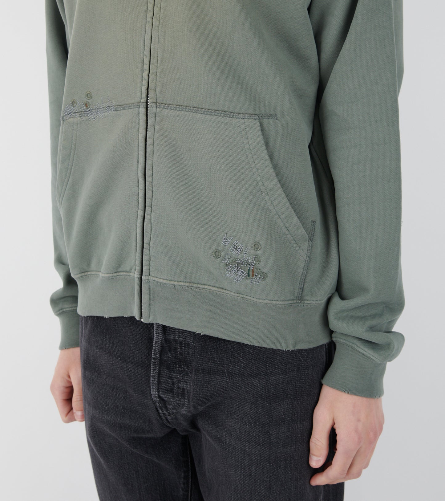 Mended Fleece Hoodie Slate Grey