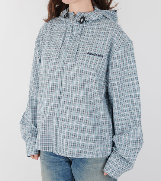 Hooded Check Jacket Blue/White
