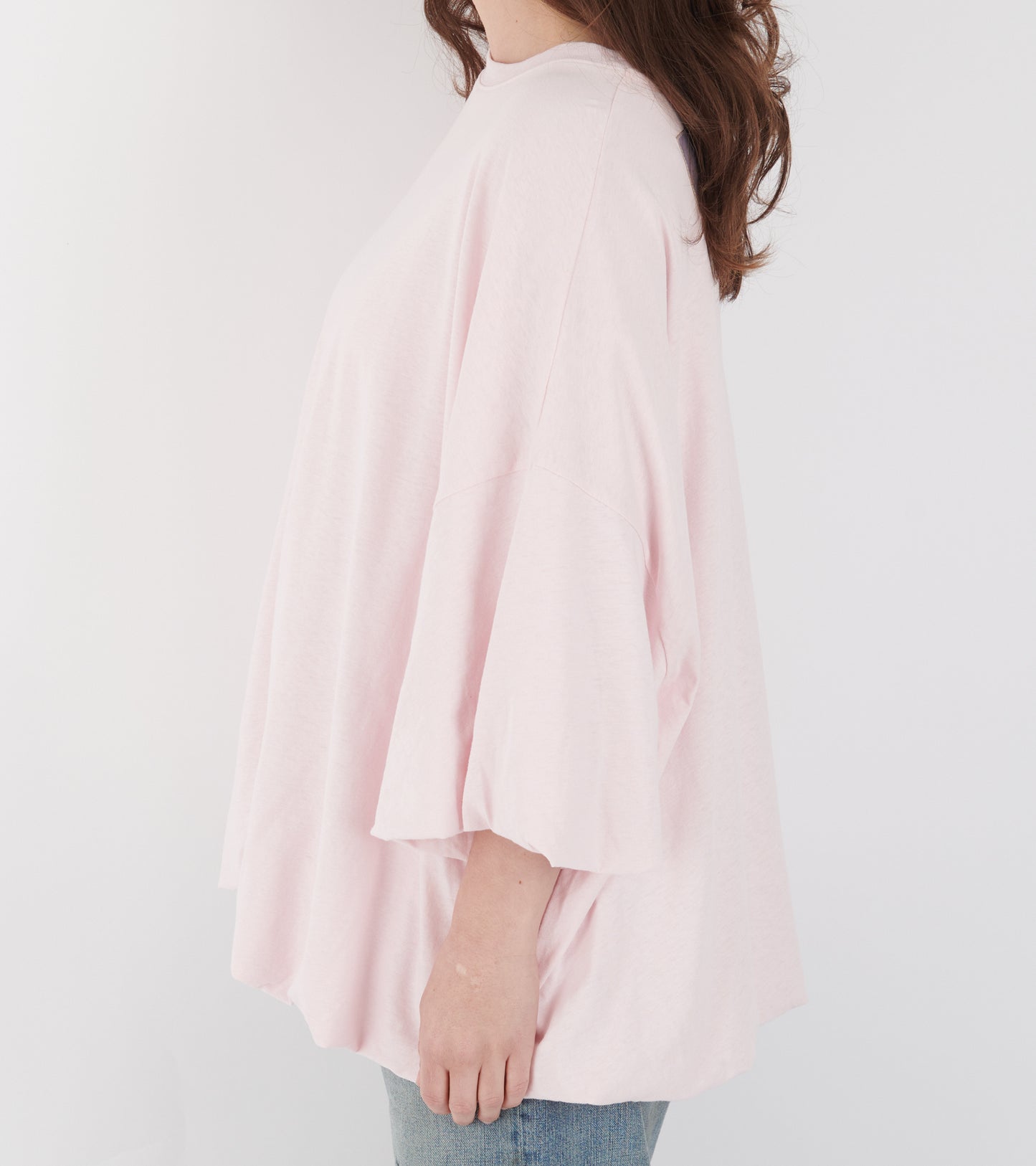 Gathered Logo T-shirt Baby Pink