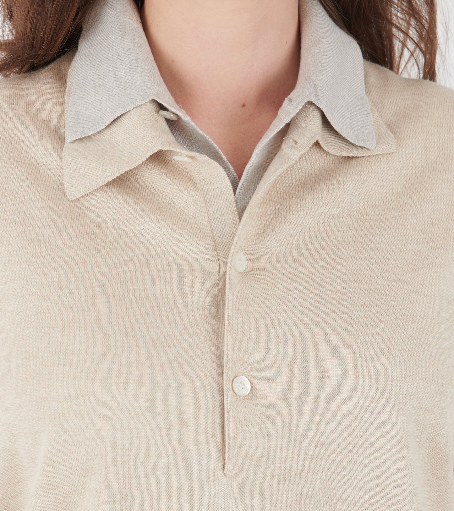 Layered Silk Knit Beige/Grey