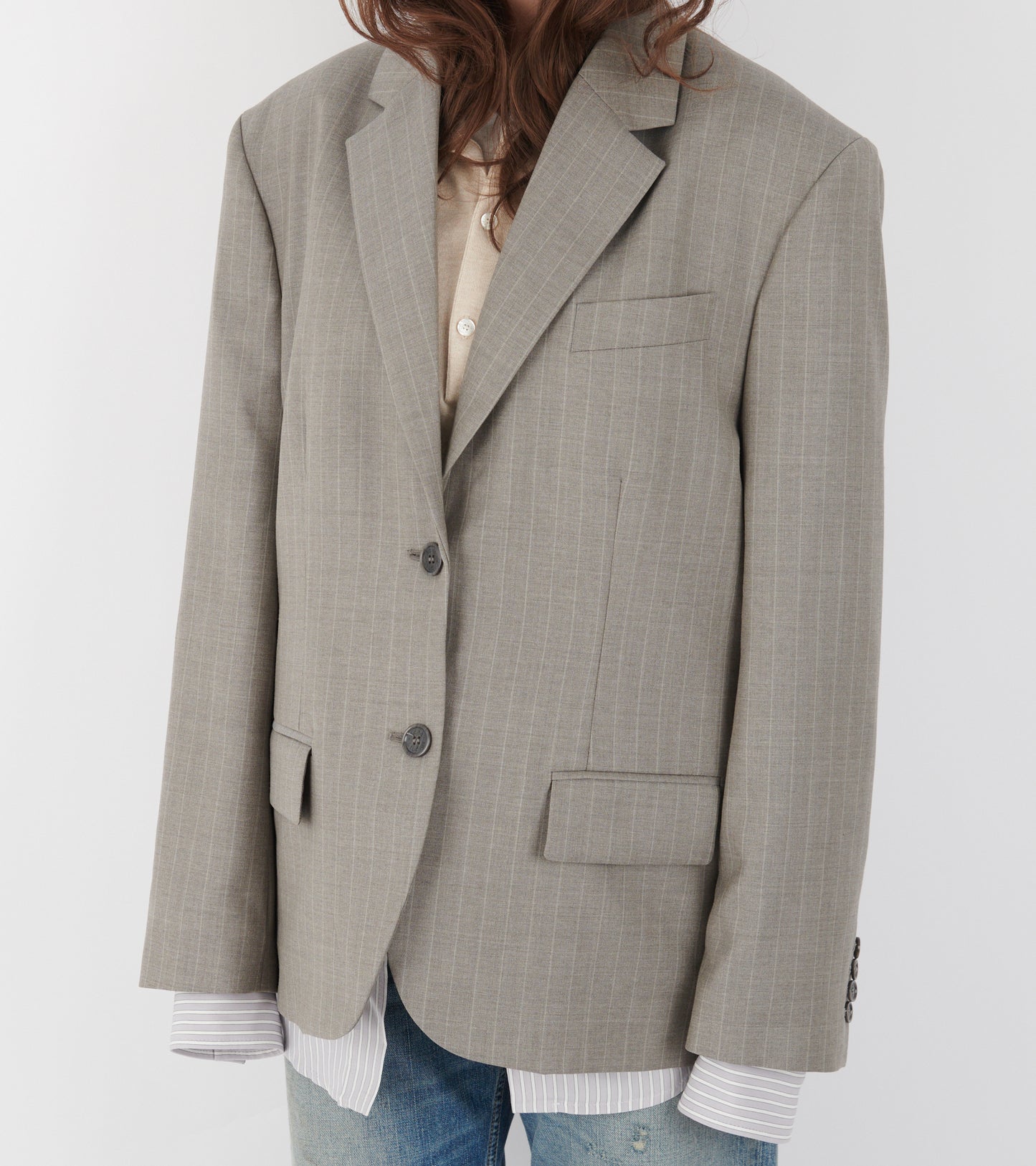 Layered Suit Jacket Warm Grey