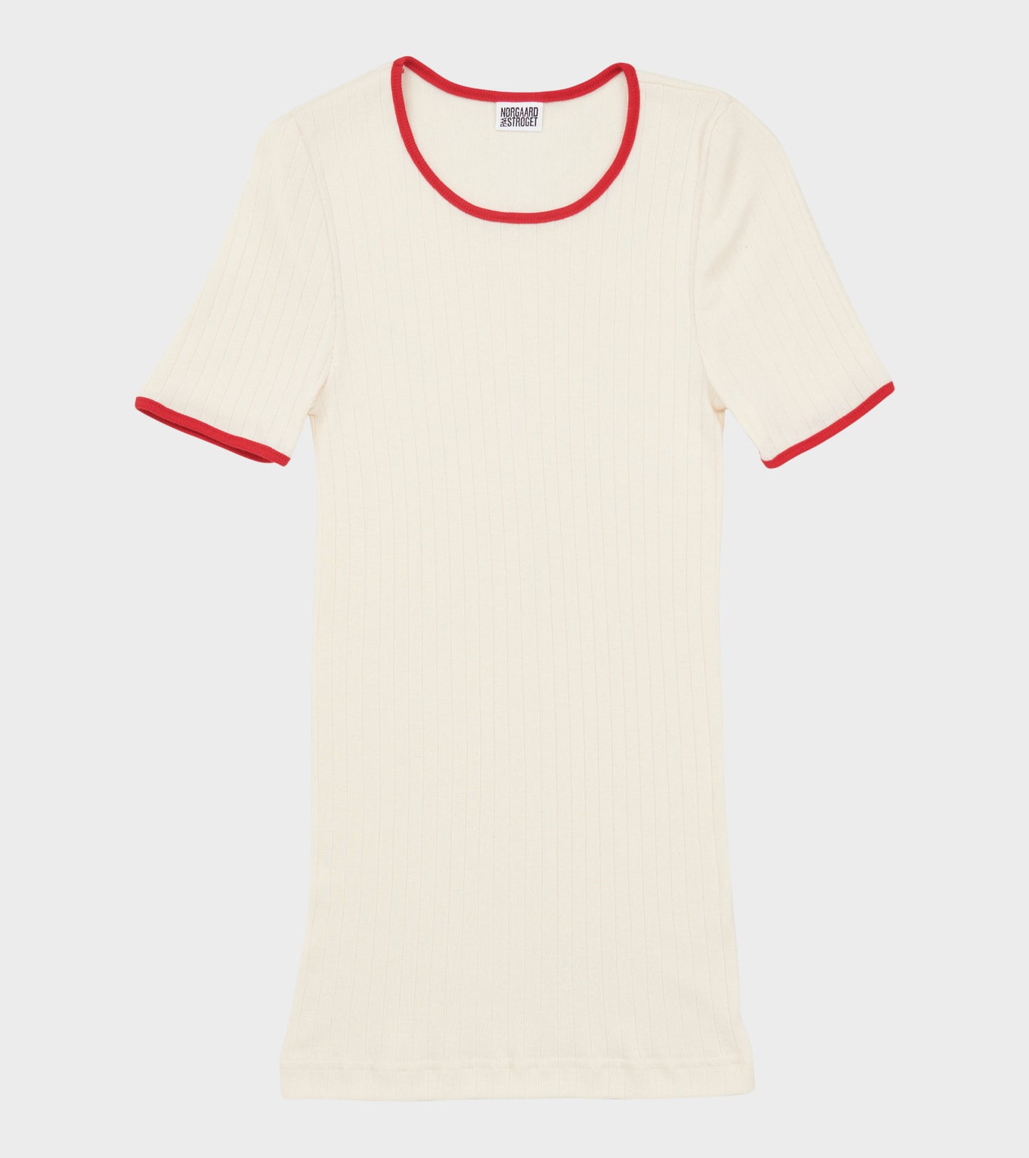 101 Short Sleeve T-shirt Kontrast Ecru/Red