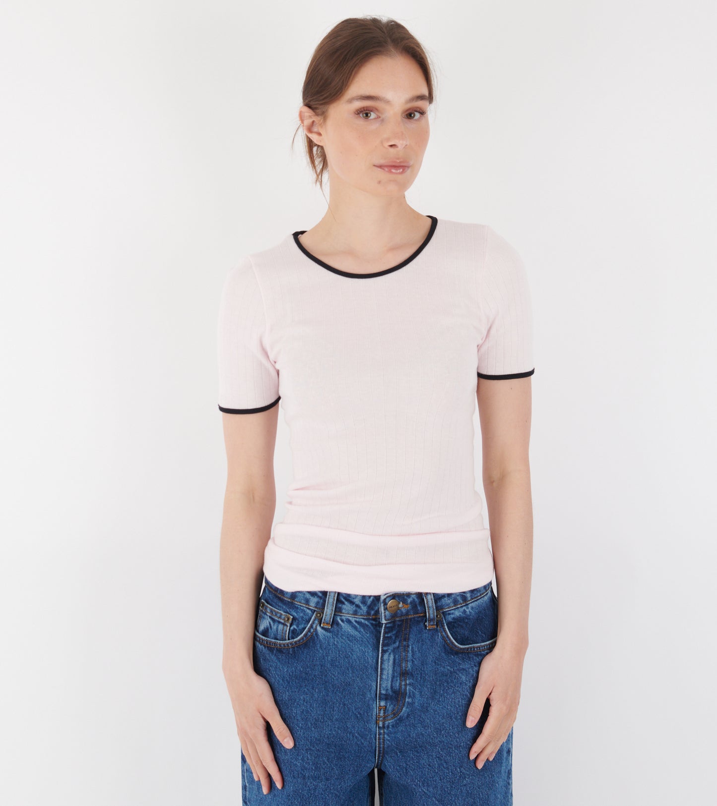 101 Short Sleeve T-shirt Kontrast Rose/Black