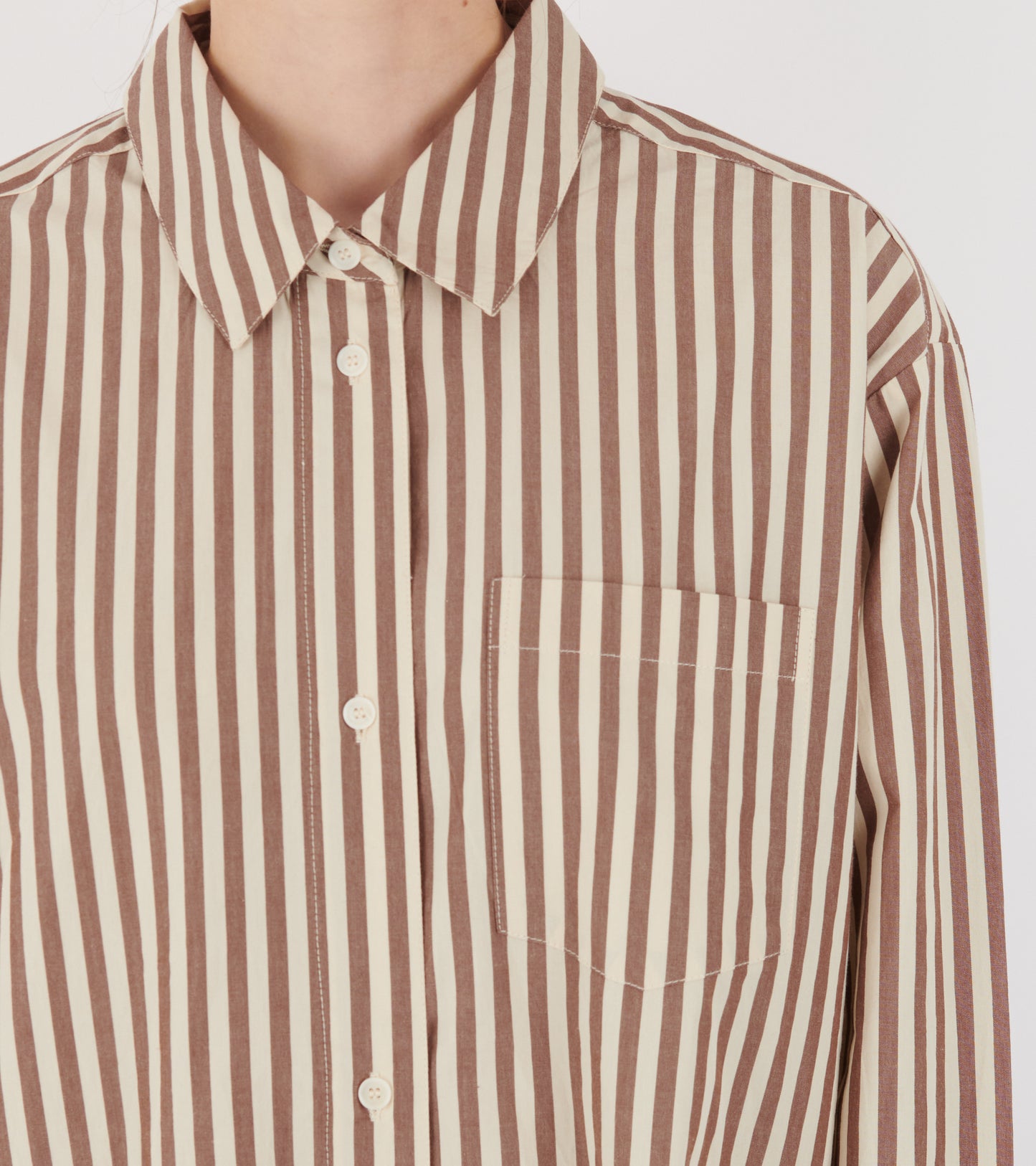 Edgar Shirt Brown/Ecru Stripe