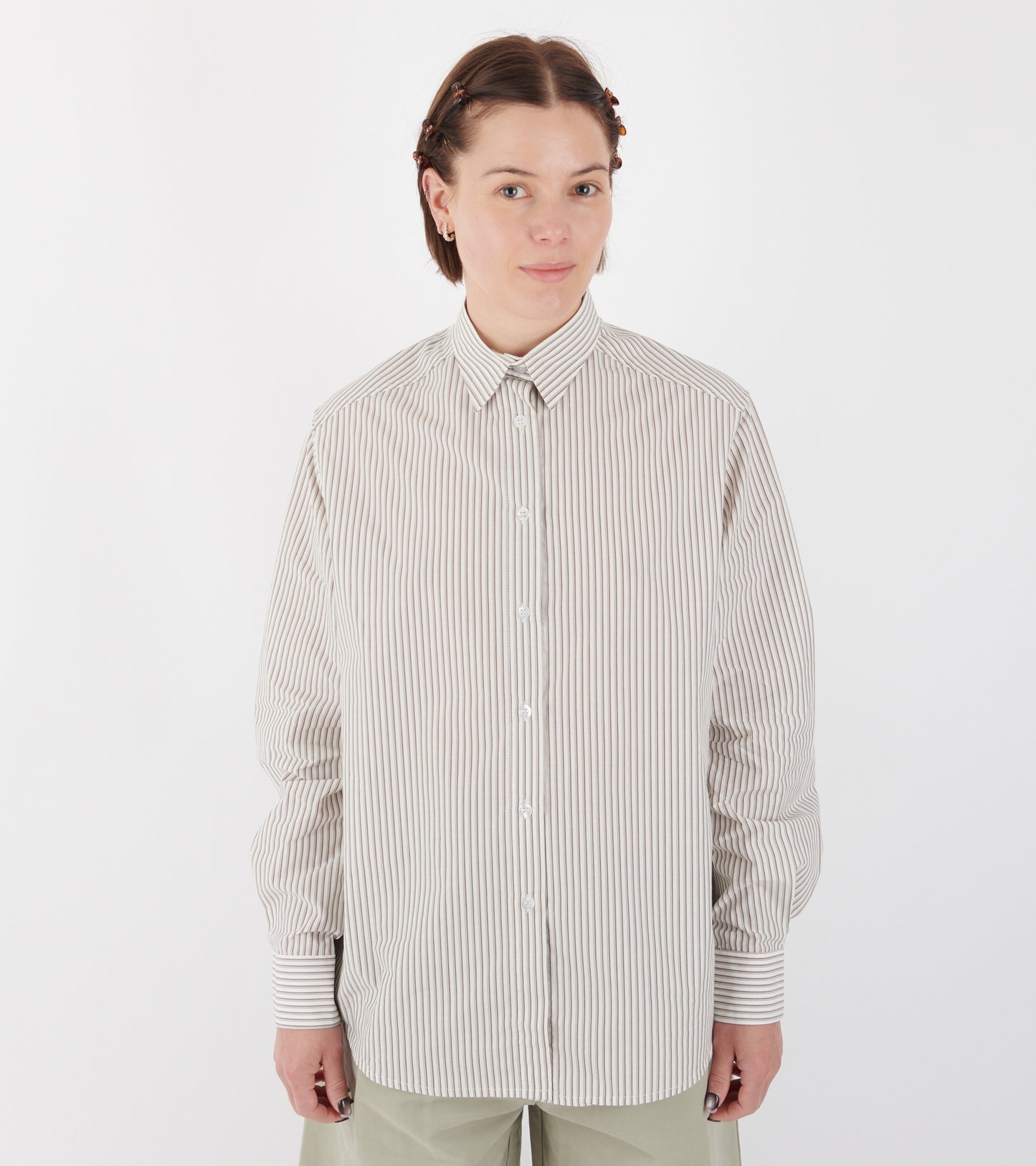 Frederikke Shirt Toffee Stripes