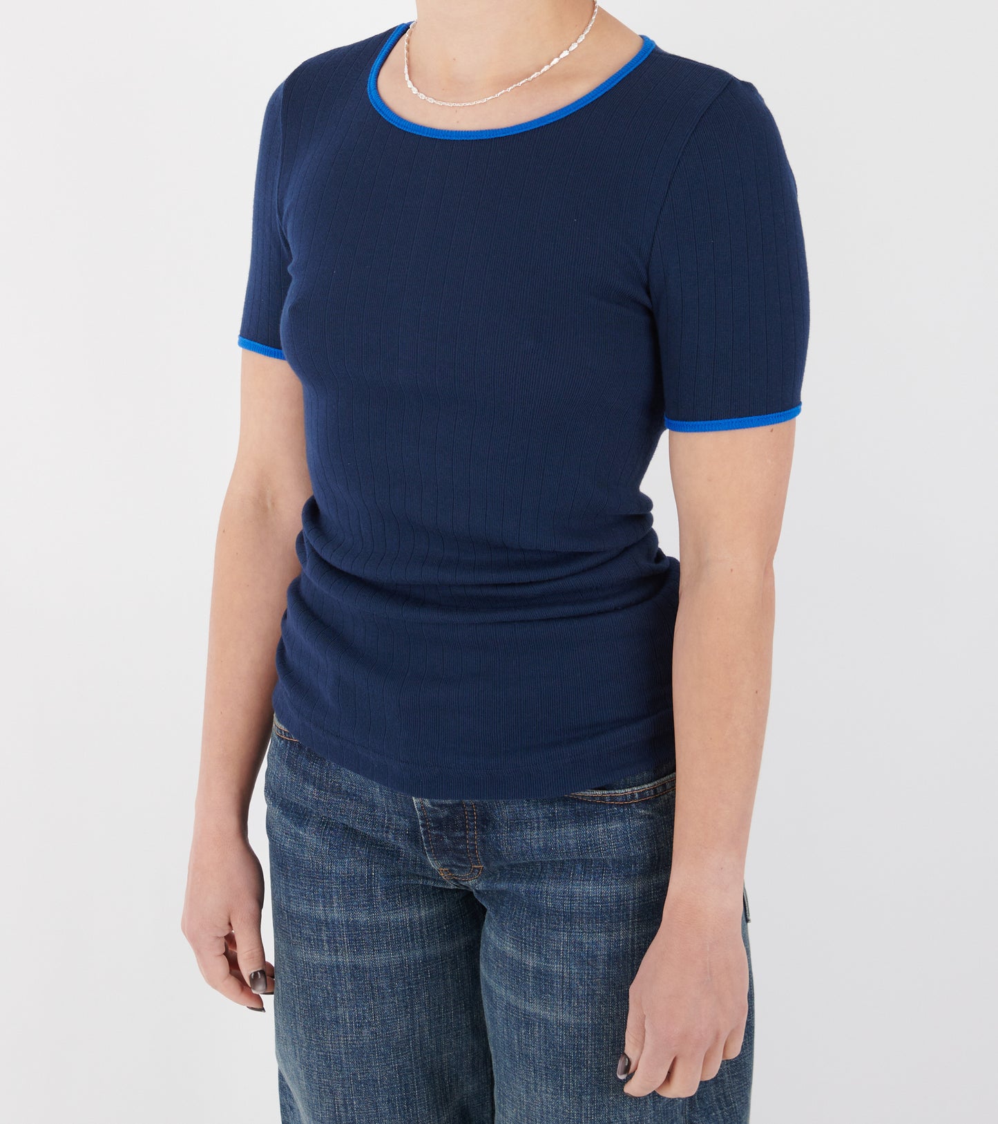 101 Short Sleeve T-shirt Kontrast Marine/Klein