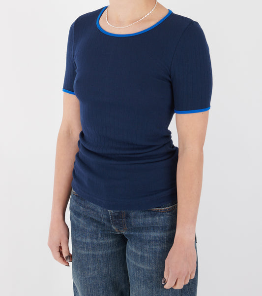 101 Short Sleeve Contrast Navy/Royal
