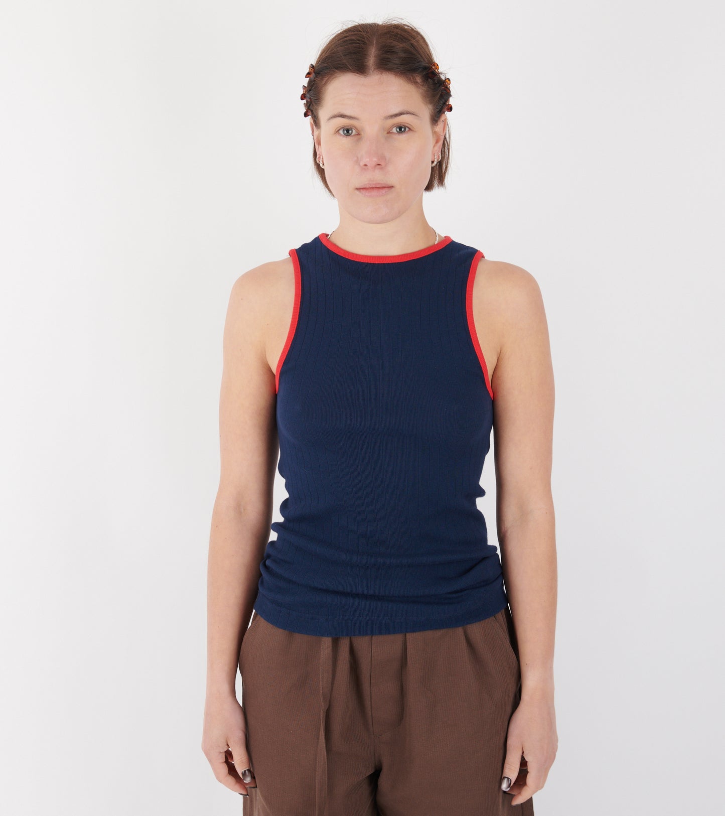 101 Tank Top Kontrast Marine/Red