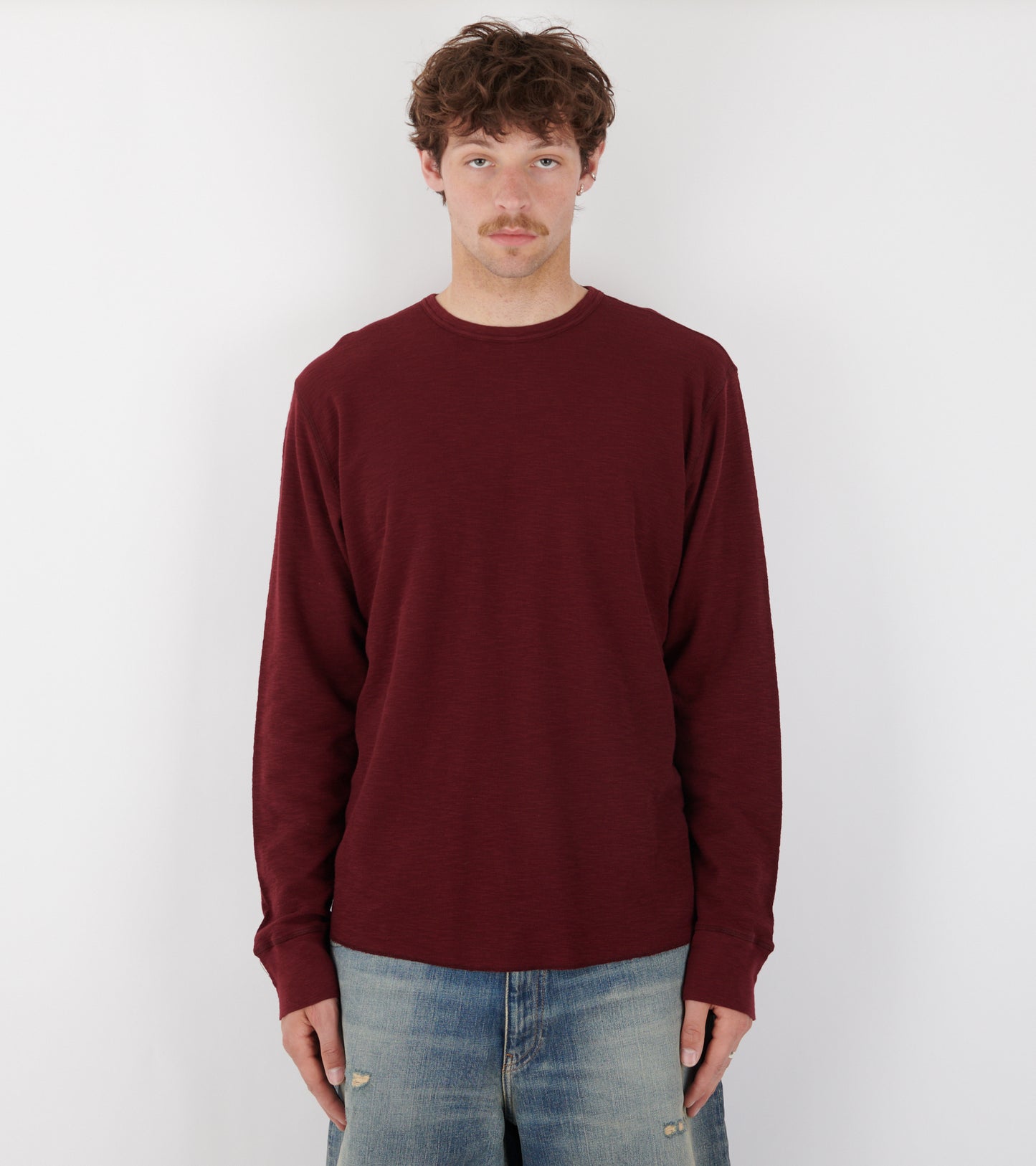 Waffle Tee LS Burgundy