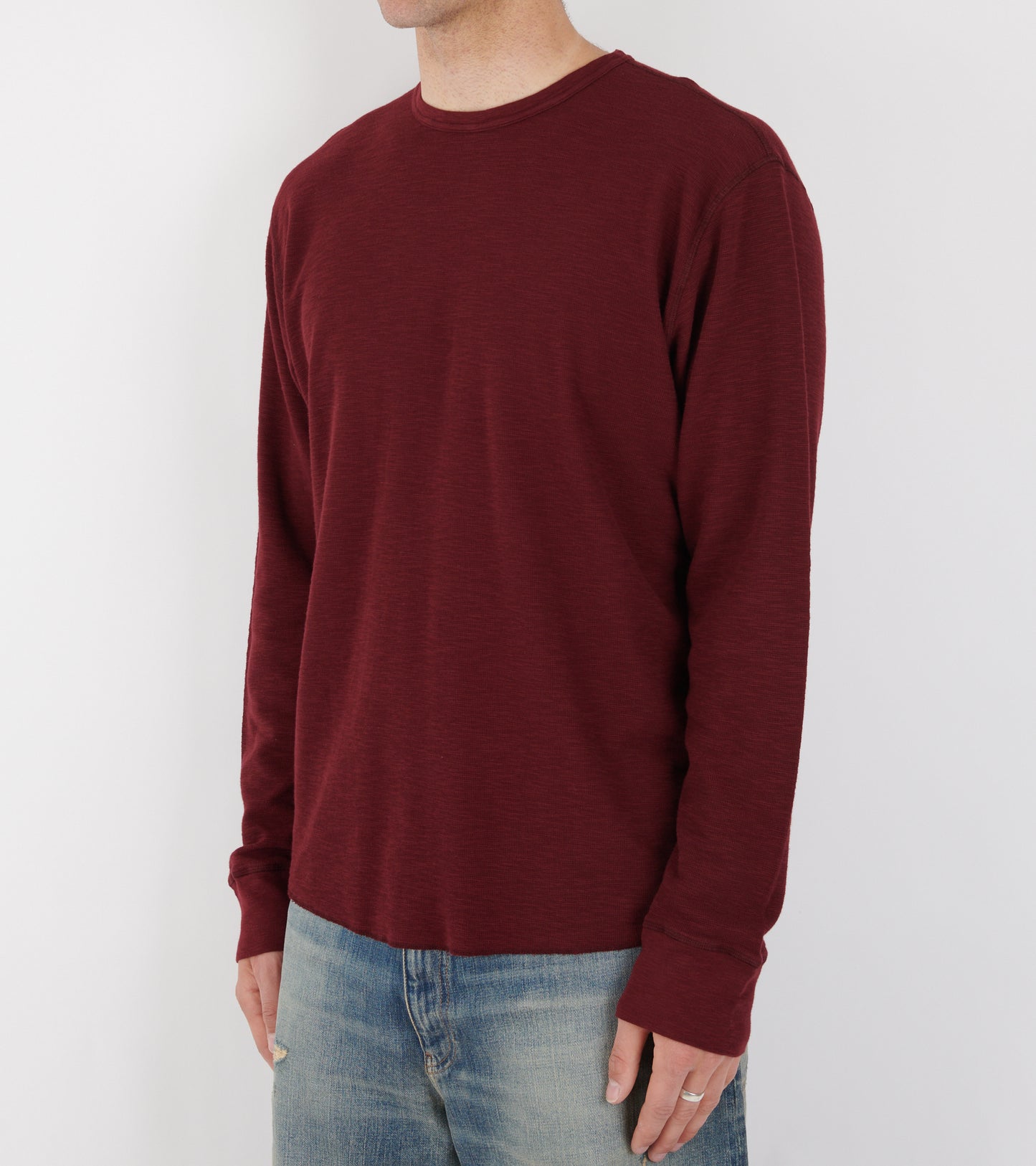 Waffle Tee LS Burgundy