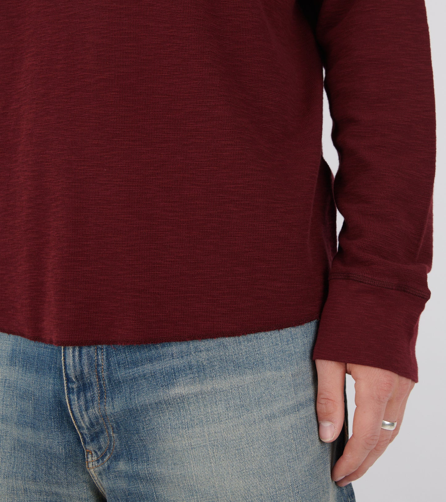 Waffle Tee LS Burgundy