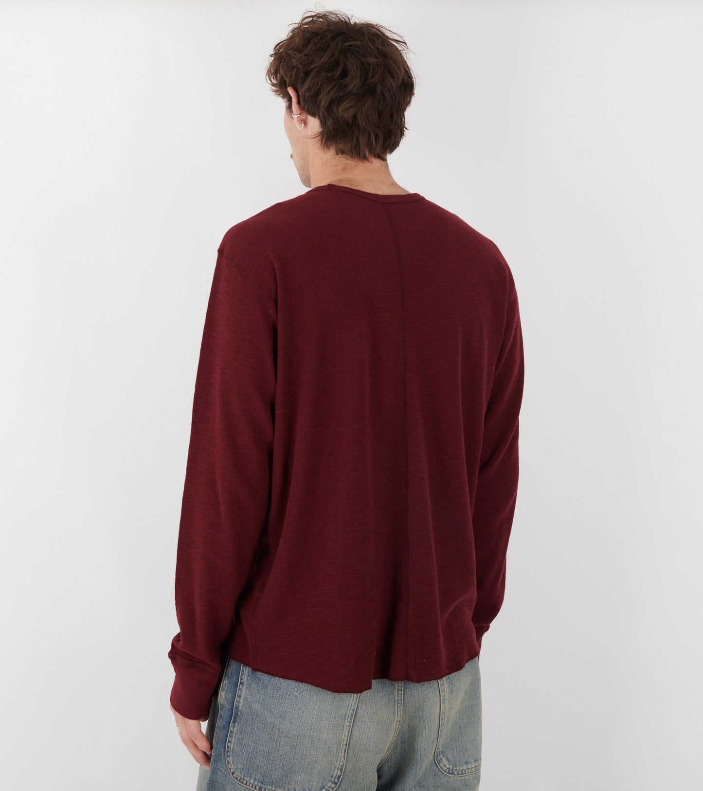 Waffle Tee LS Burgundy