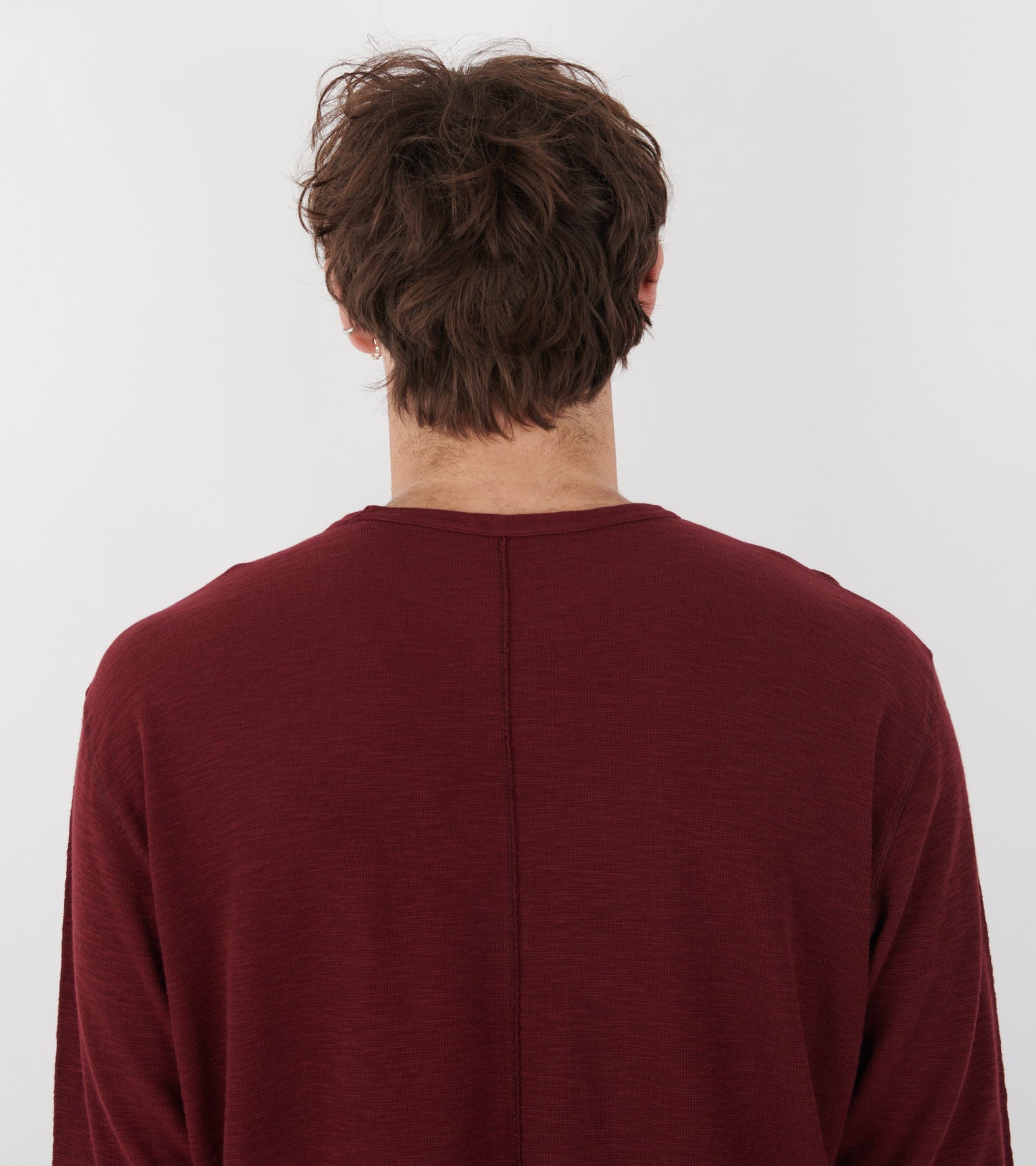 Waffle Tee LS Burgundy