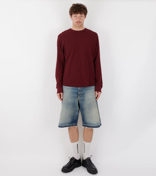 Waffle Tee LS Burgundy