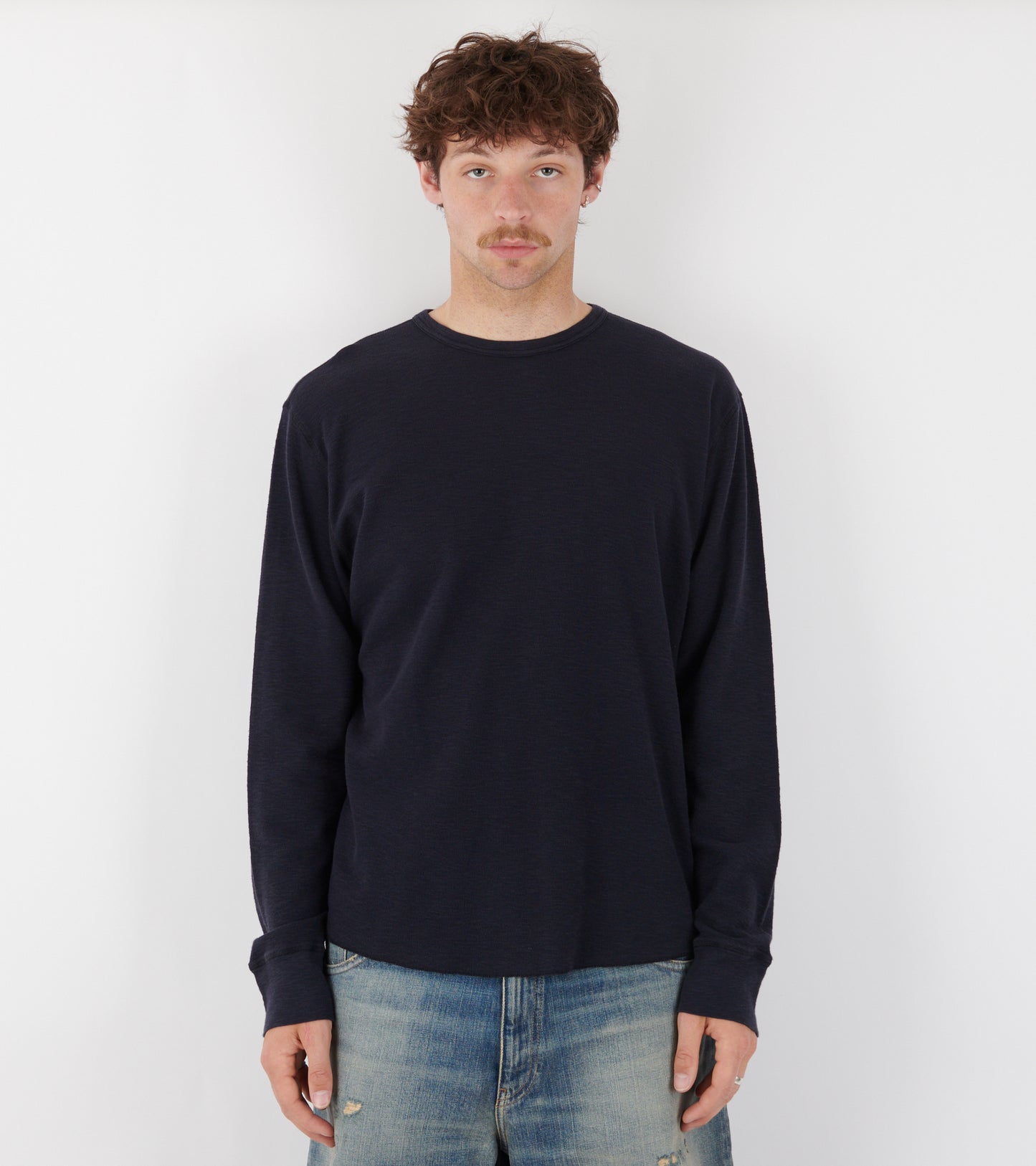 Waffle Tee LS Navy