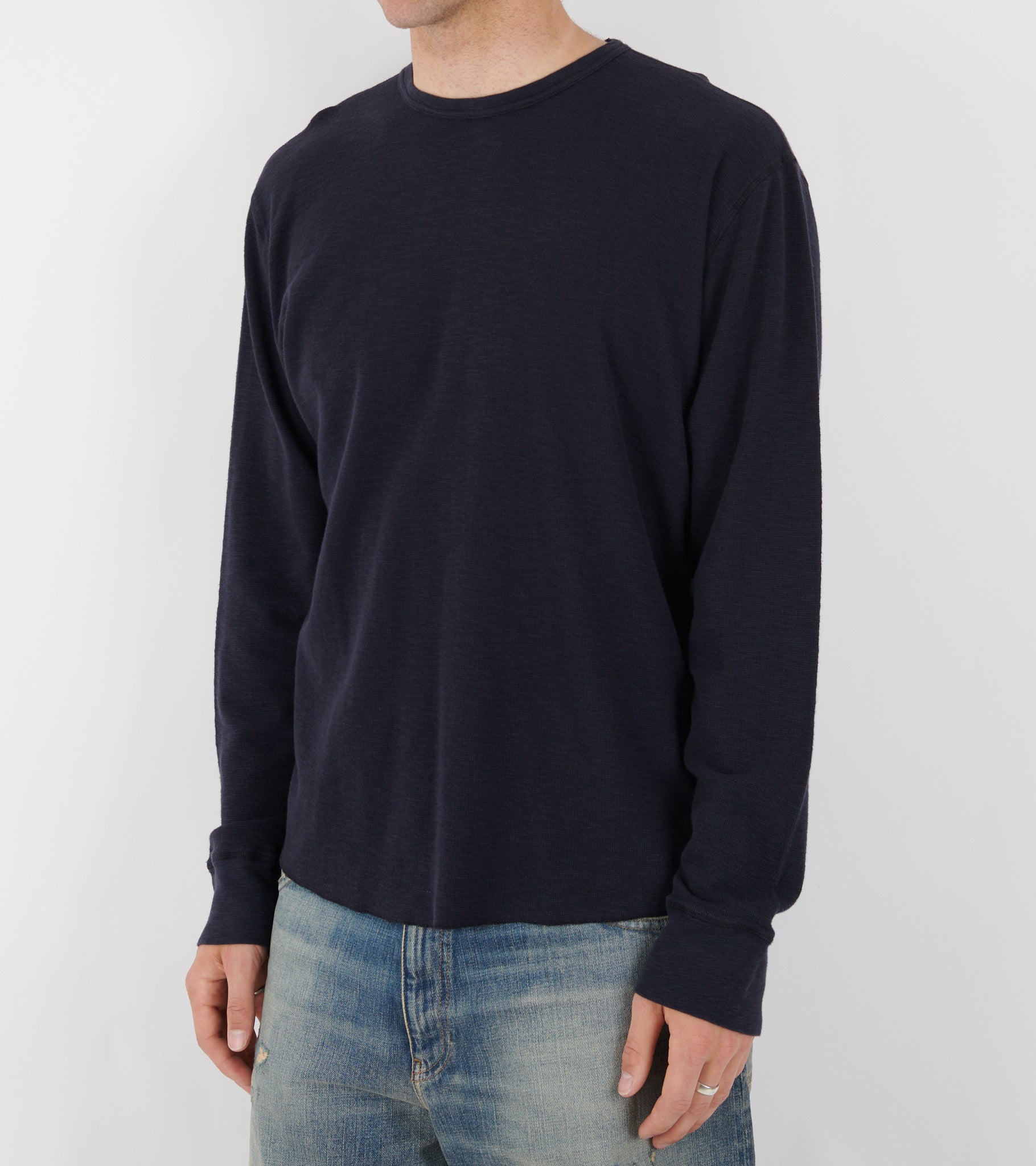 Waffle Tee LS Navy – Dr. Adams