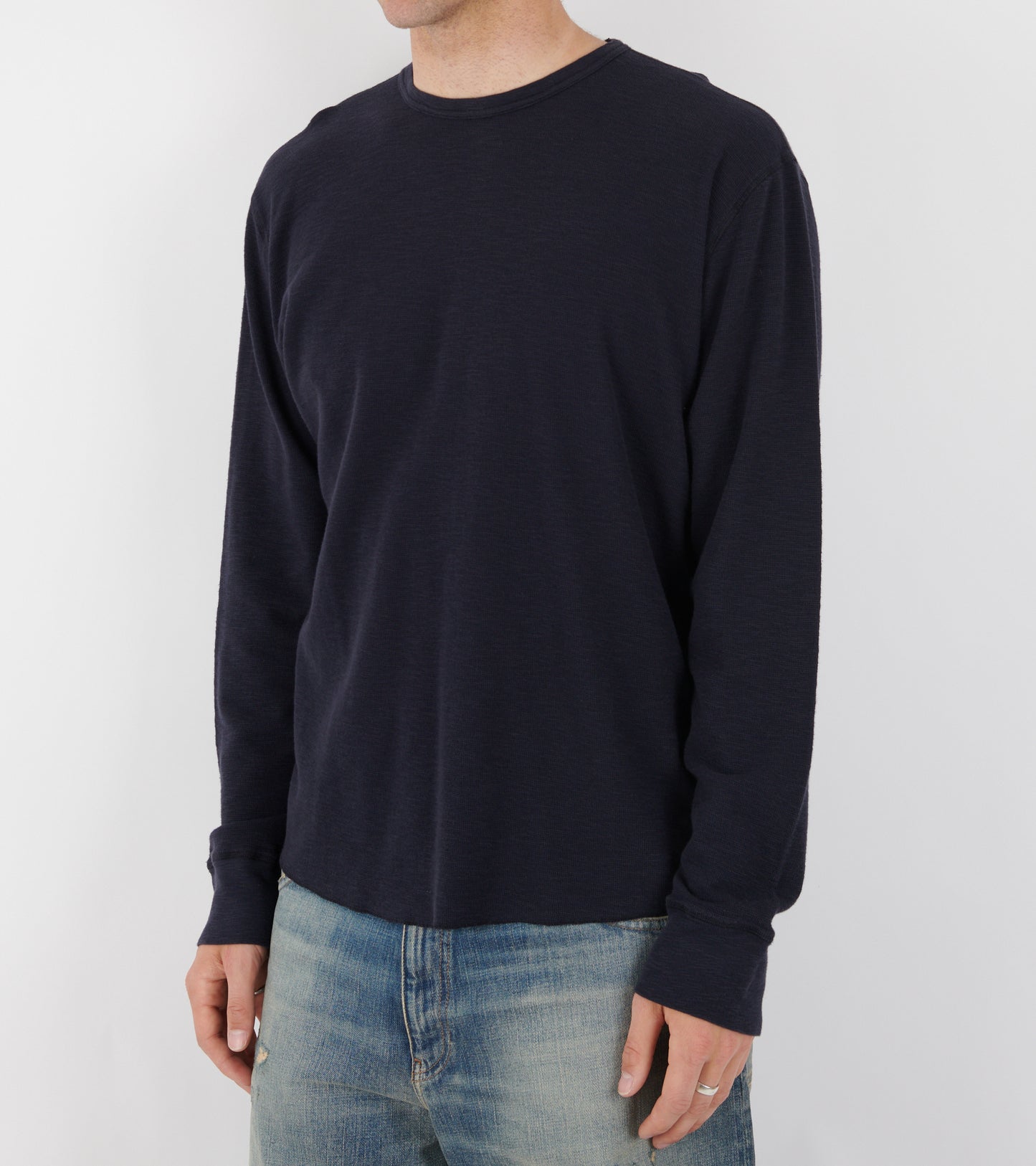 Waffle Tee LS Navy