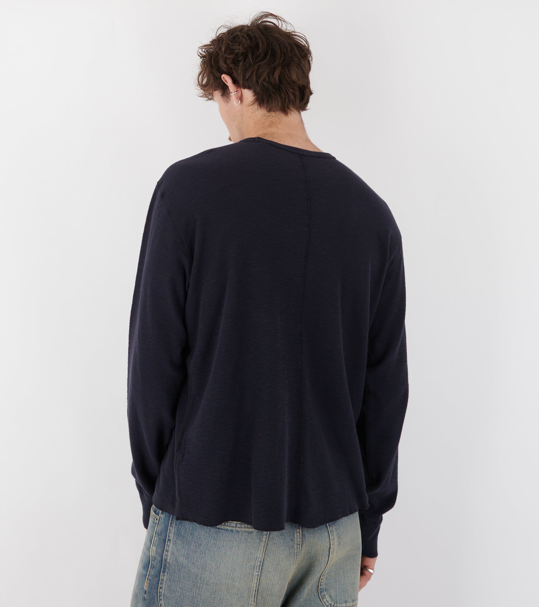 Waffle Tee LS Navy – Dr. Adams