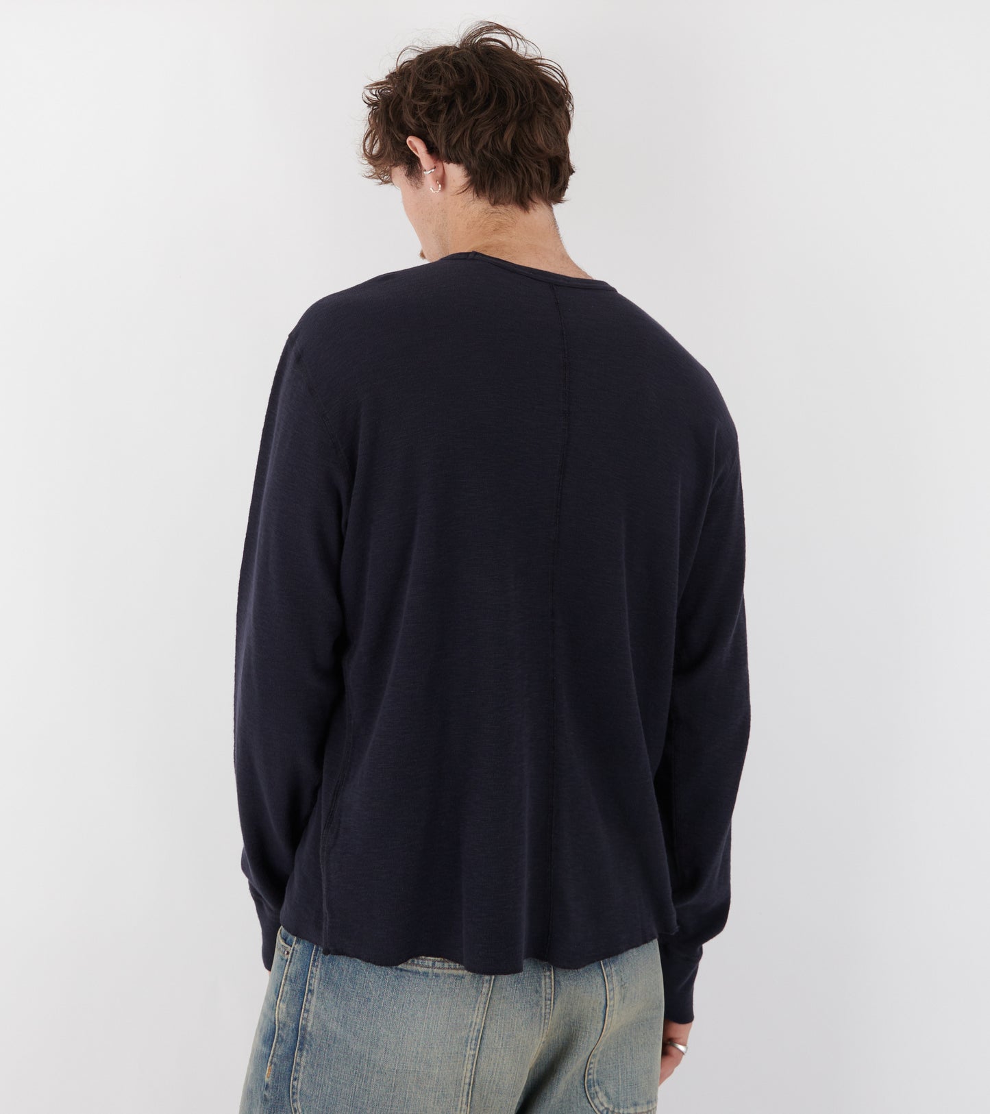Waffle Tee LS Navy