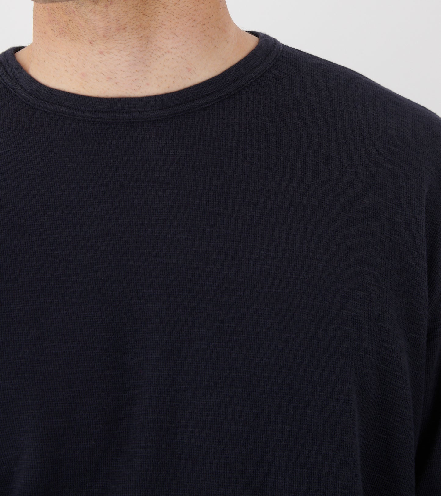 Waffle Tee LS Navy