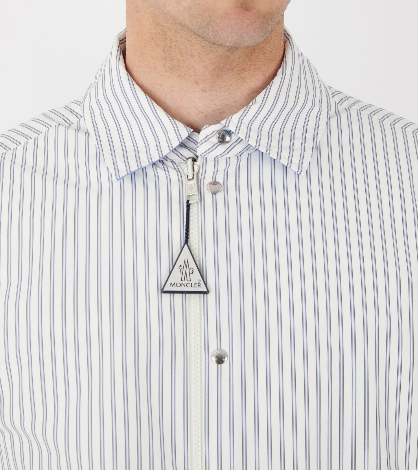 Crescent Reversible Down Shirt Jacket White/Light Blue