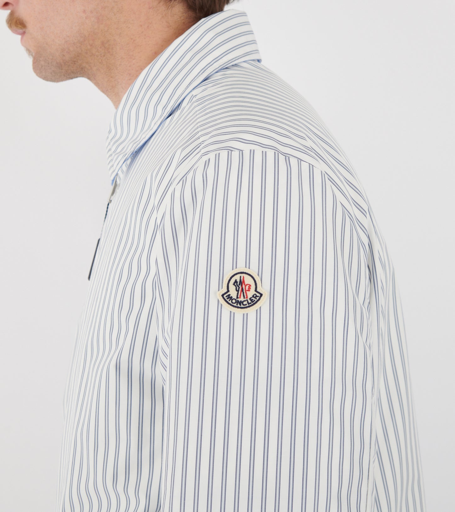 Crescent Reversible Down Shirt Jacket White/Light Blue