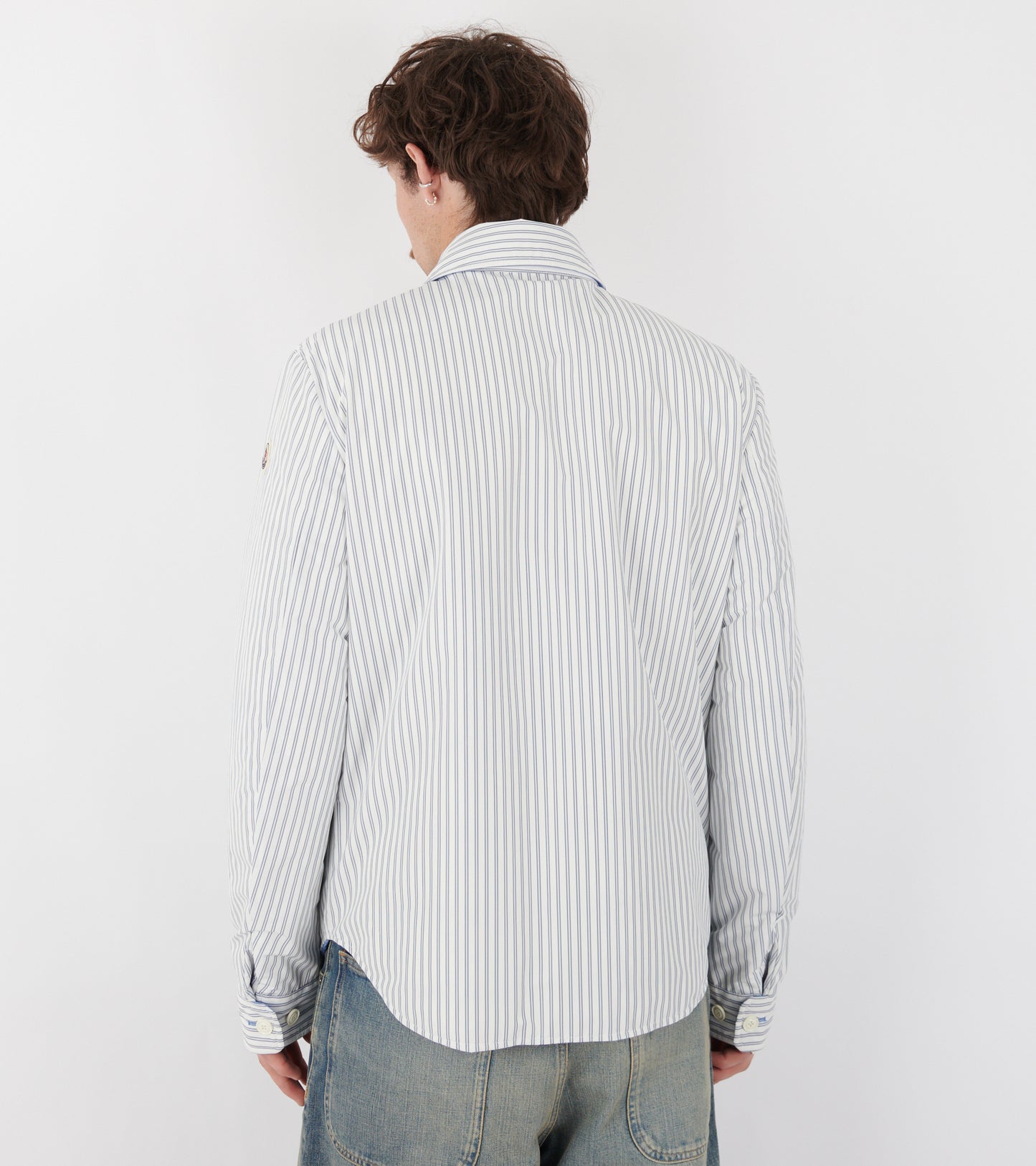 Crescent Reversible Down Shirt Jacket White/Light Blue
