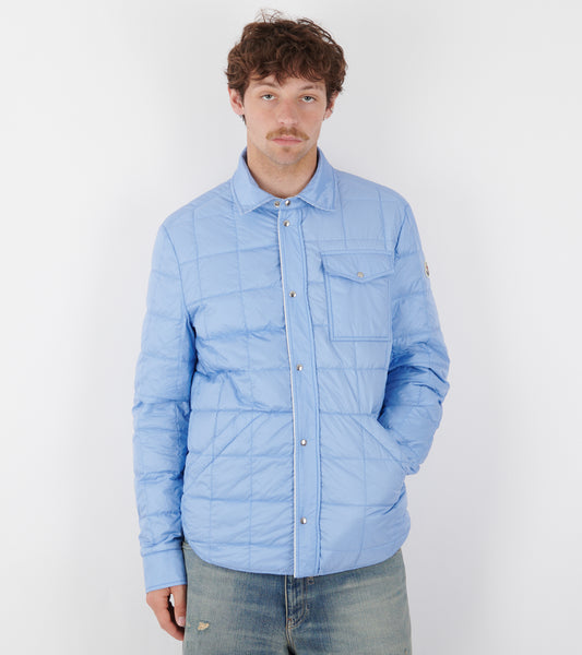 Crescent Reversible Down Shirt Jacket White/Light Blue