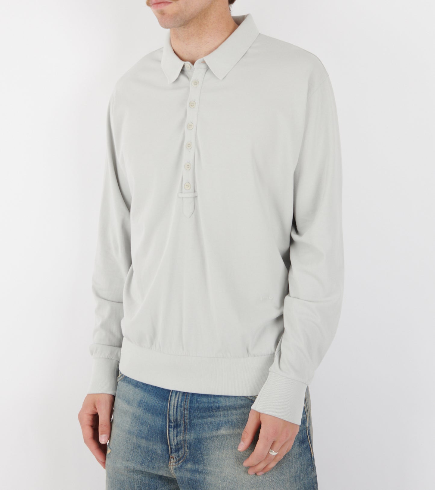 Romi Longsleeve Polo Light Grey