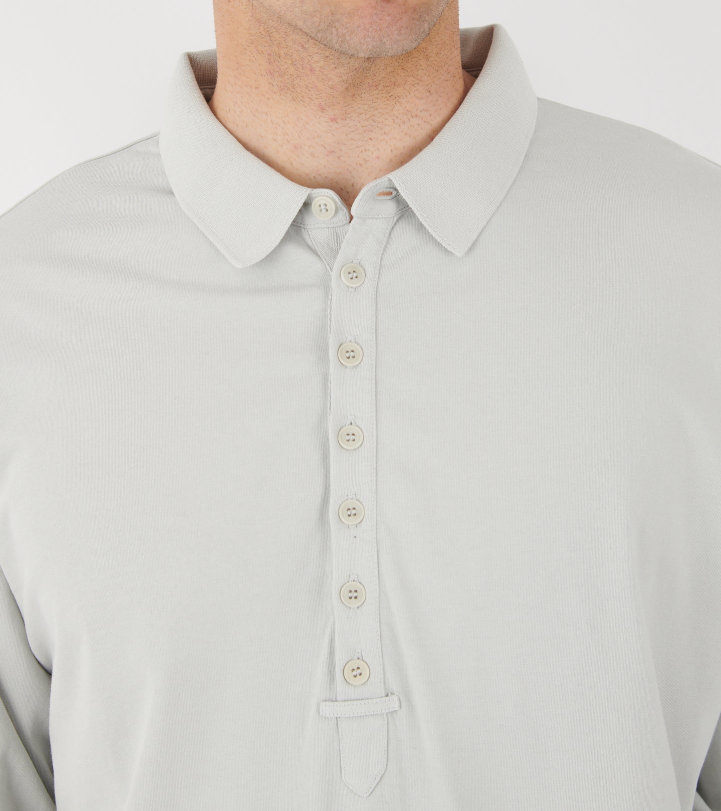 Romi Longsleeve Polo Light Grey