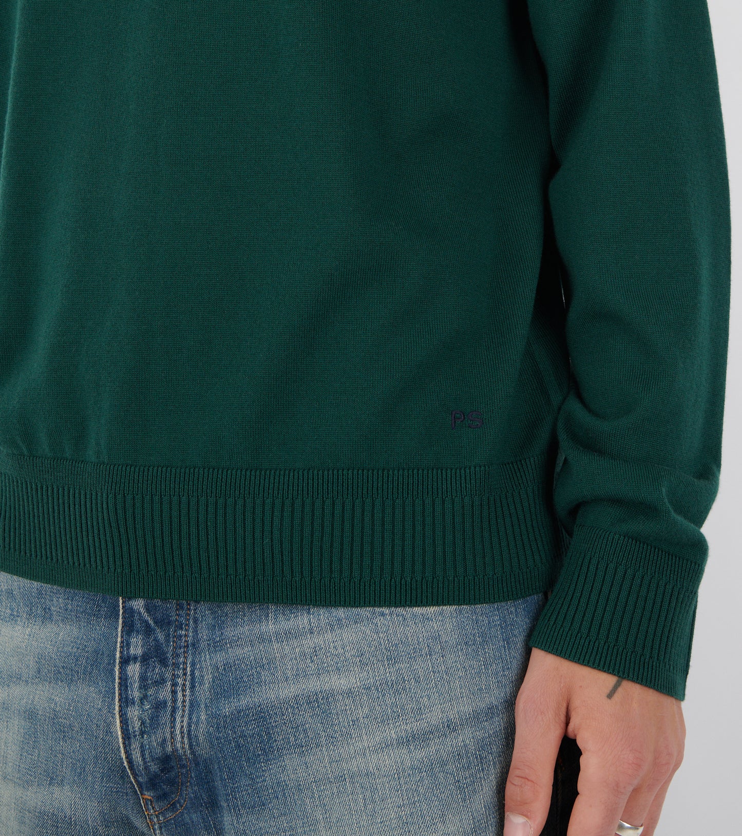 L/S Merino Wool Polo Forest Green