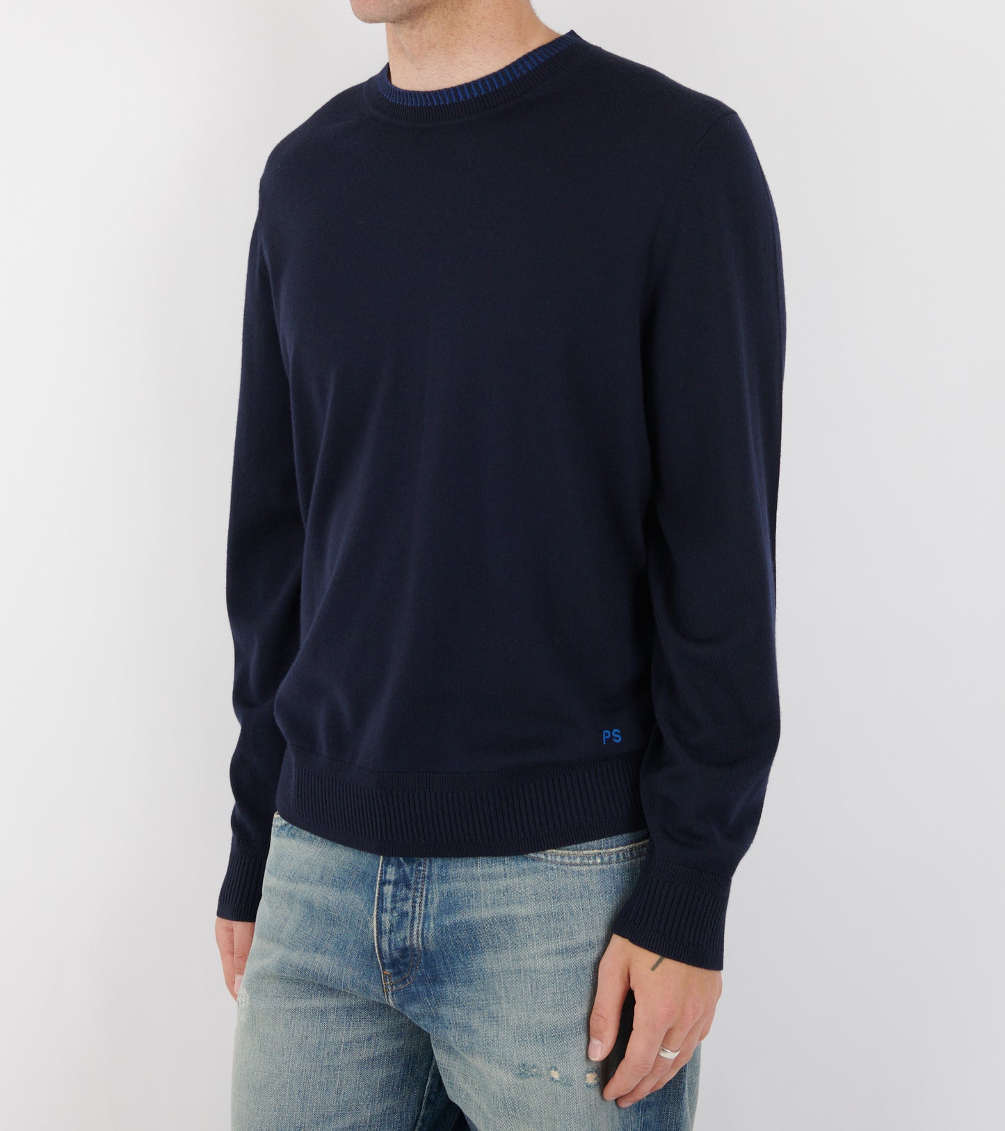 Crewneck Merino Wool Knit Navy