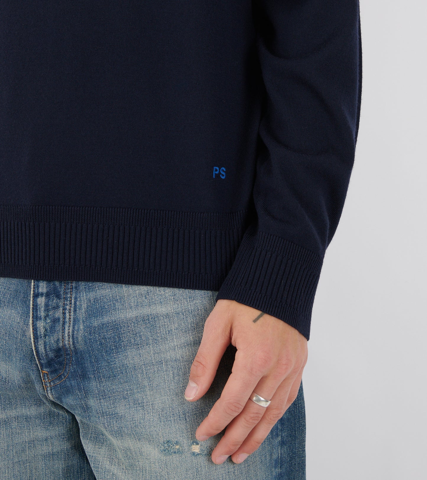Crewneck Merino Wool Knit Navy