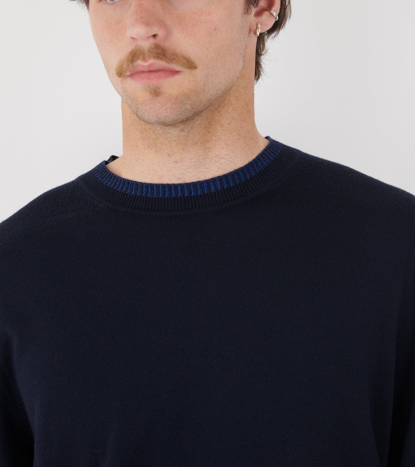 Crewneck Merino Wool Knit Navy